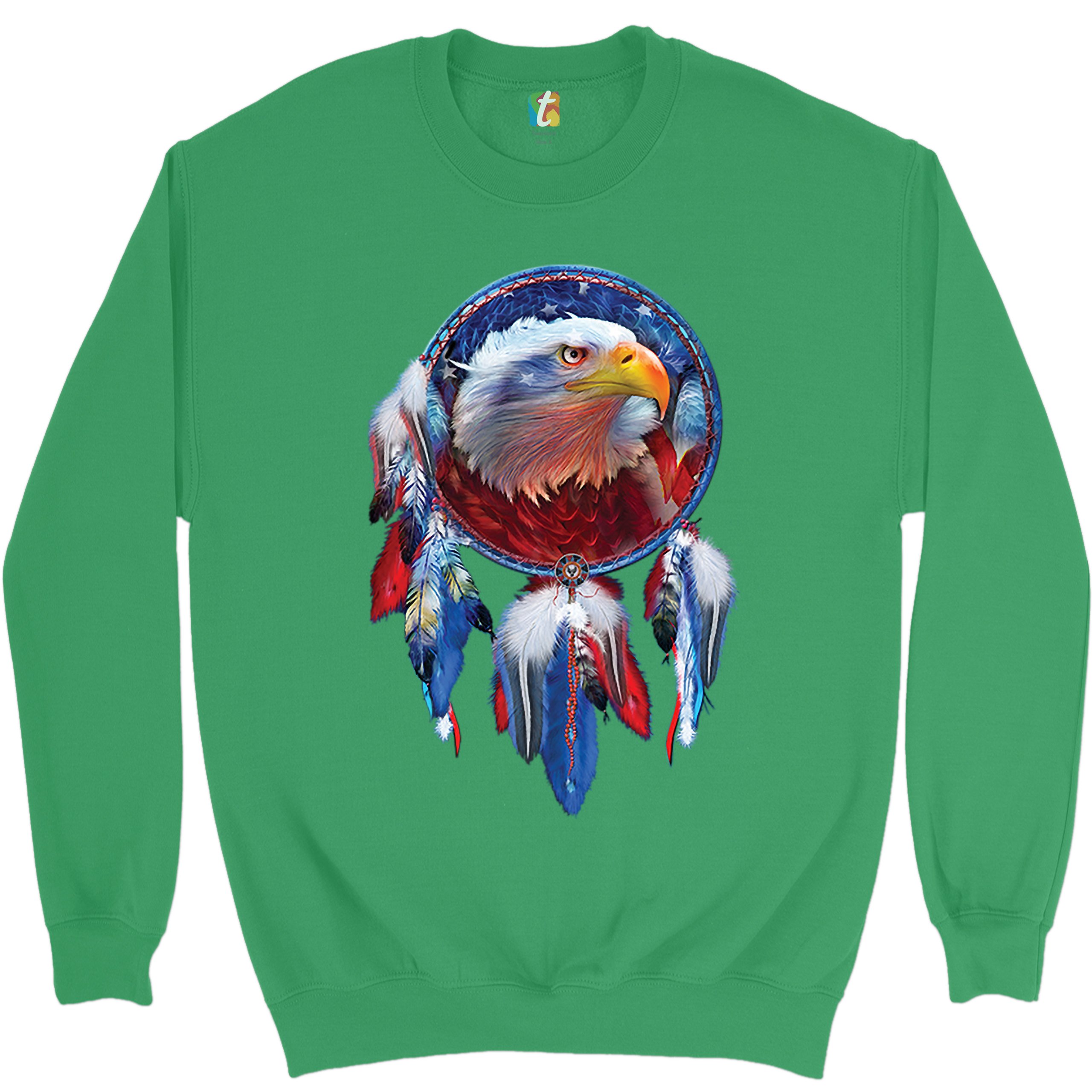 American Bald Eagle Dreamcatcher Sweatshirt Native American Patriotic Crewneck