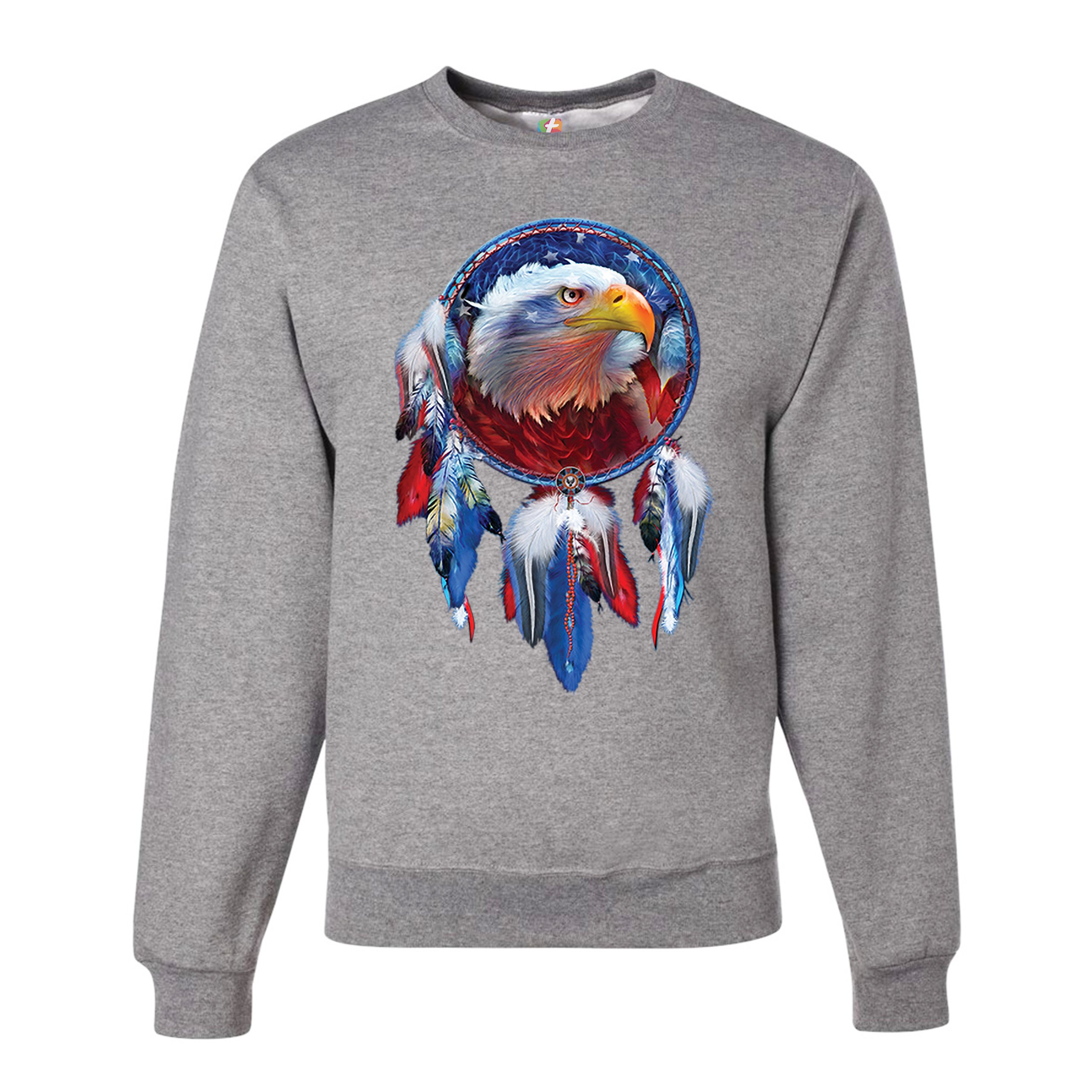 American Bald Eagle Dreamcatcher Sweatshirt Native American Patriotic Crewneck