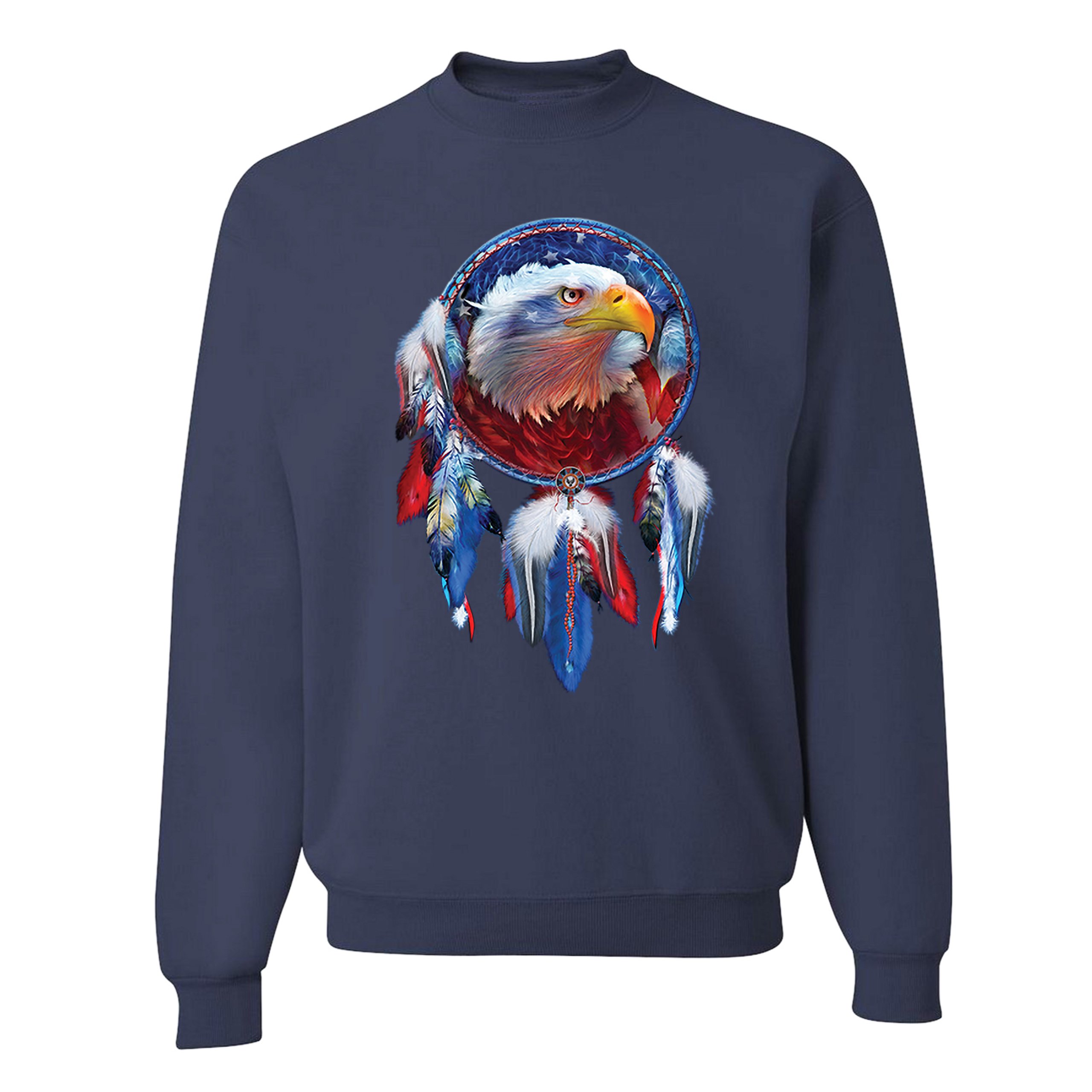 American Bald Eagle Dreamcatcher Sweatshirt Native American Patriotic Crewneck