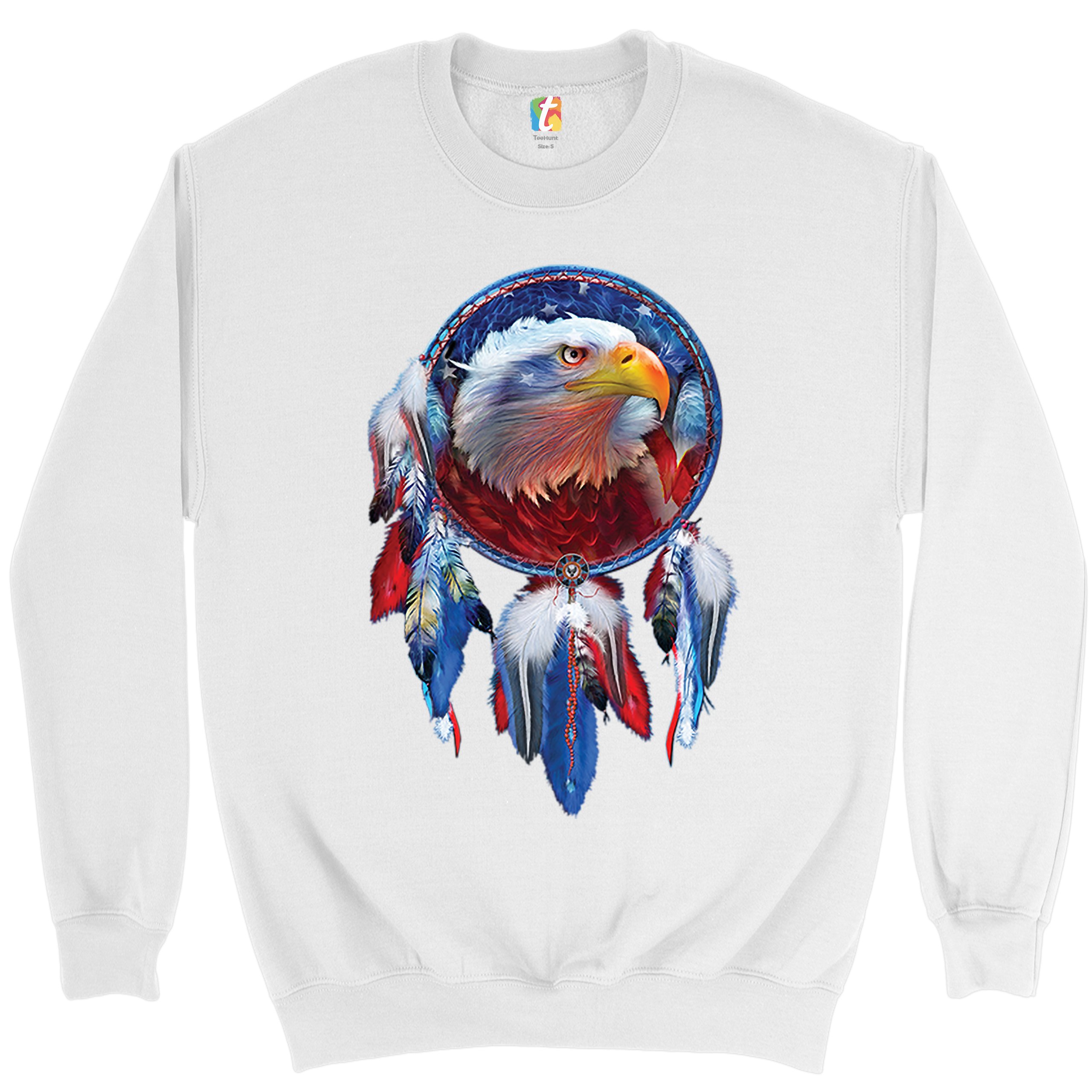 American Bald Eagle Dreamcatcher Sweatshirt Native American Patriotic Crewneck