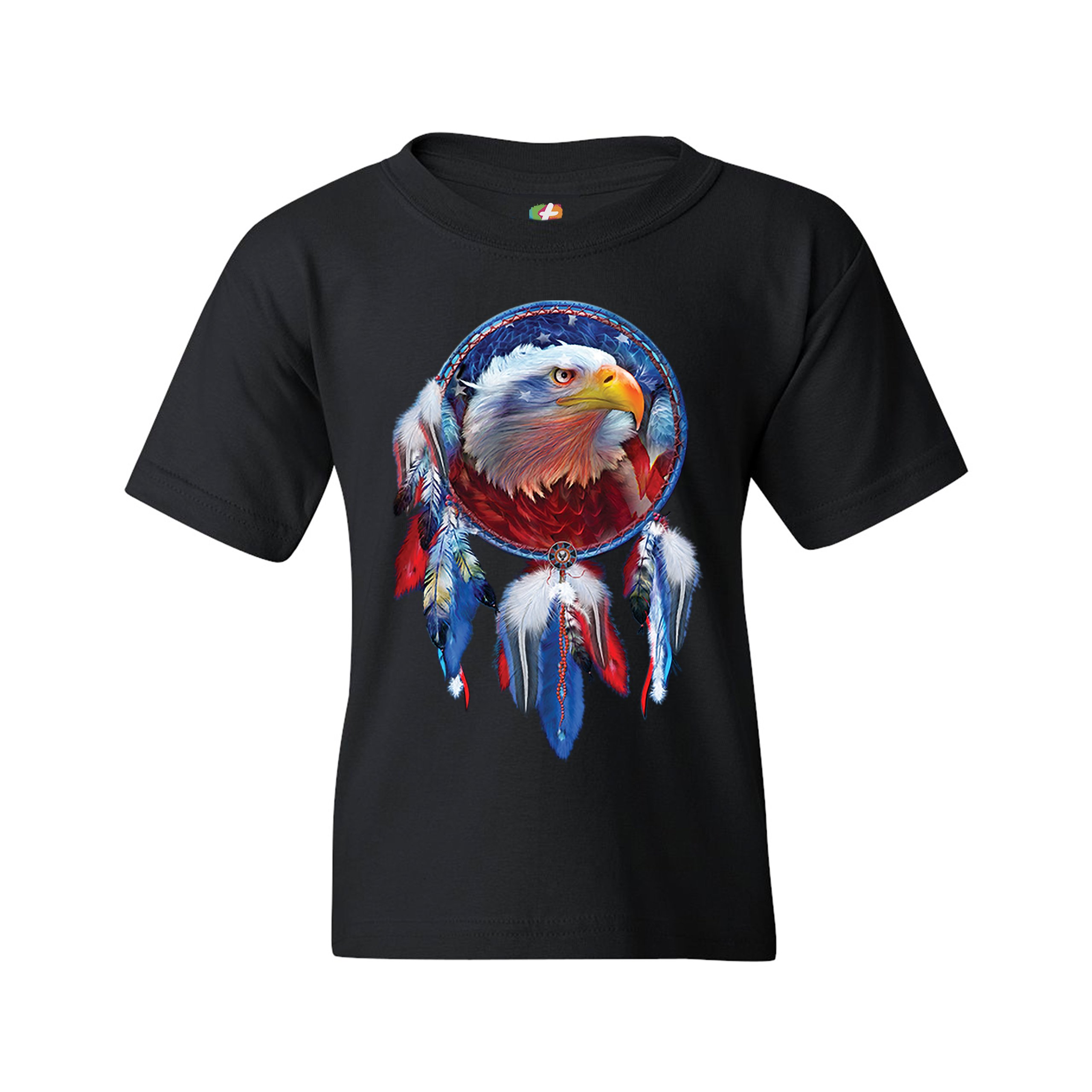 American Bald Eagle Dreamcatcher Youth T-shirt Native American Patriotic Kids - Picture 7 of 29