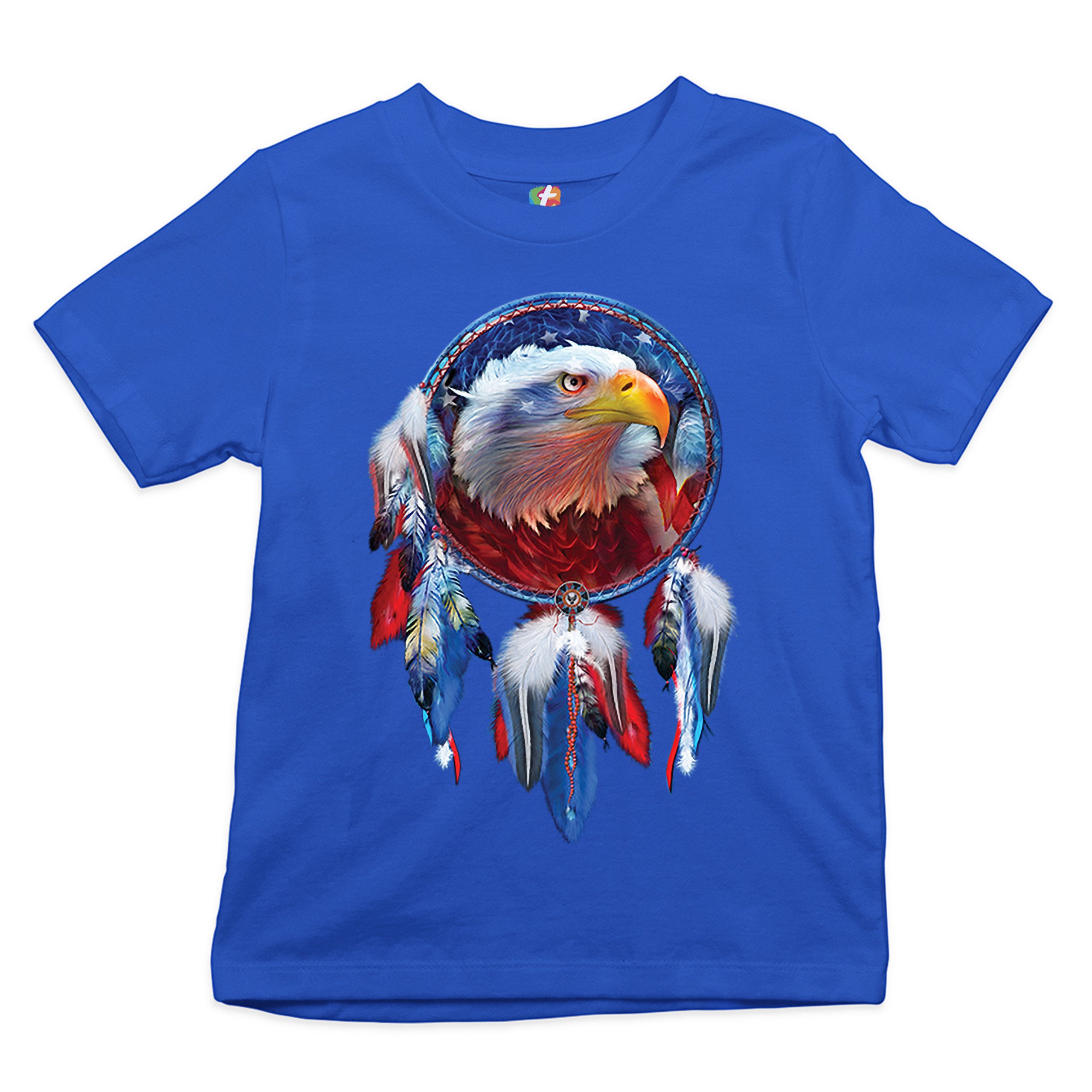 American Bald Eagle Dreamcatcher Youth T-shirt Native American Patriotic Kids - Picture 22 of 29
