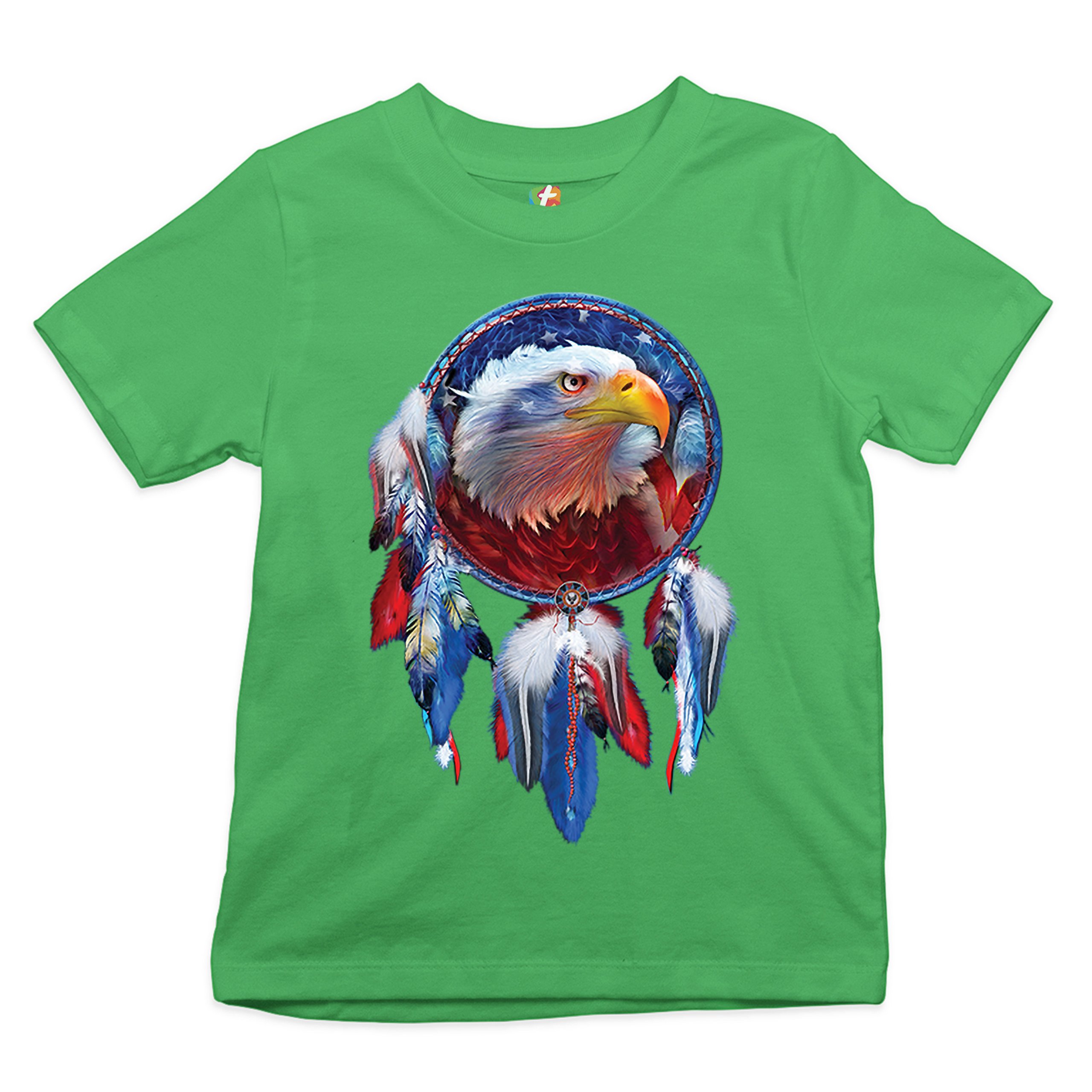 American Bald Eagle Dreamcatcher Youth T-shirt Native American Patriotic Kids - Picture 18 of 29