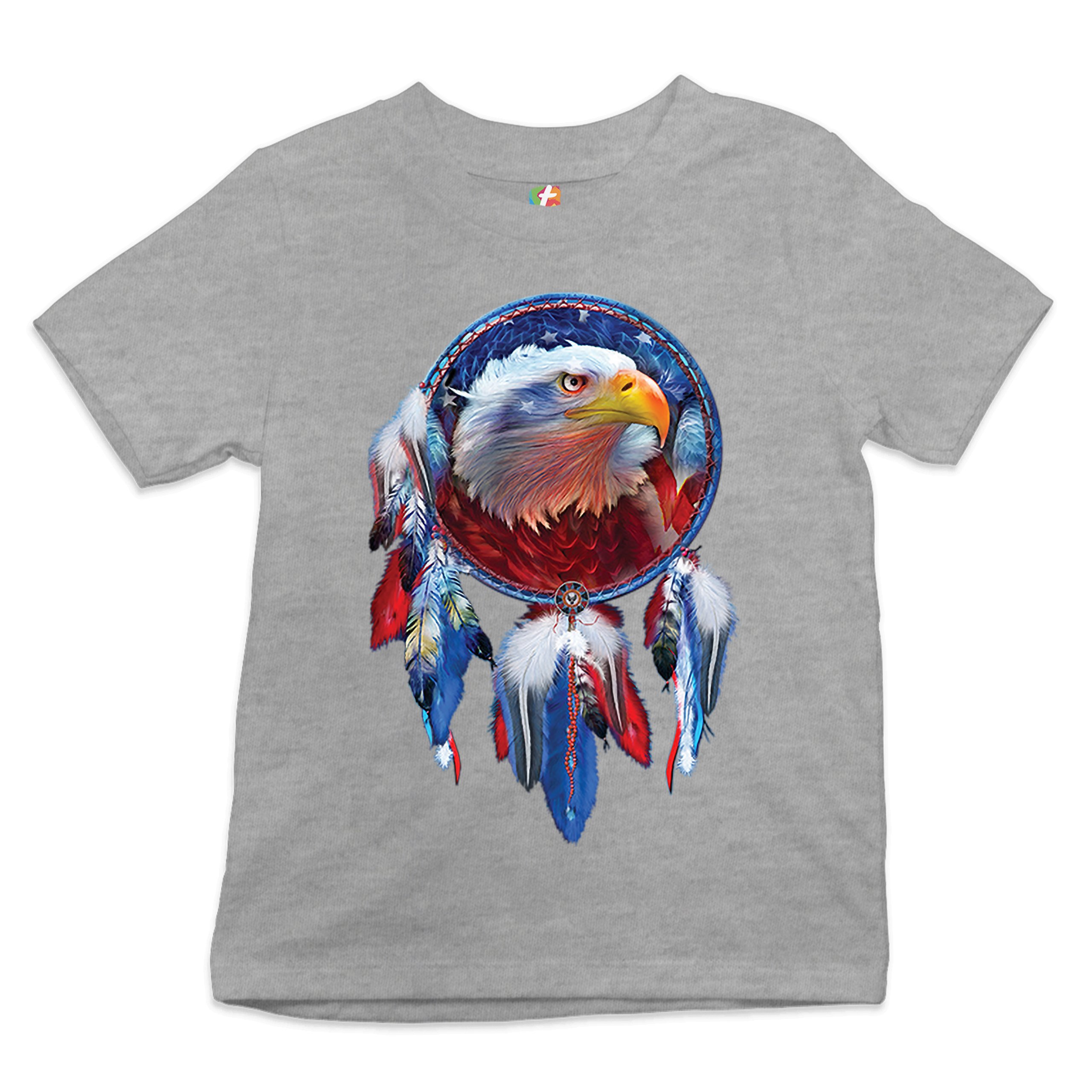 American Bald Eagle Dreamcatcher Youth T-shirt Native American Patriotic Kids - Picture 10 of 29