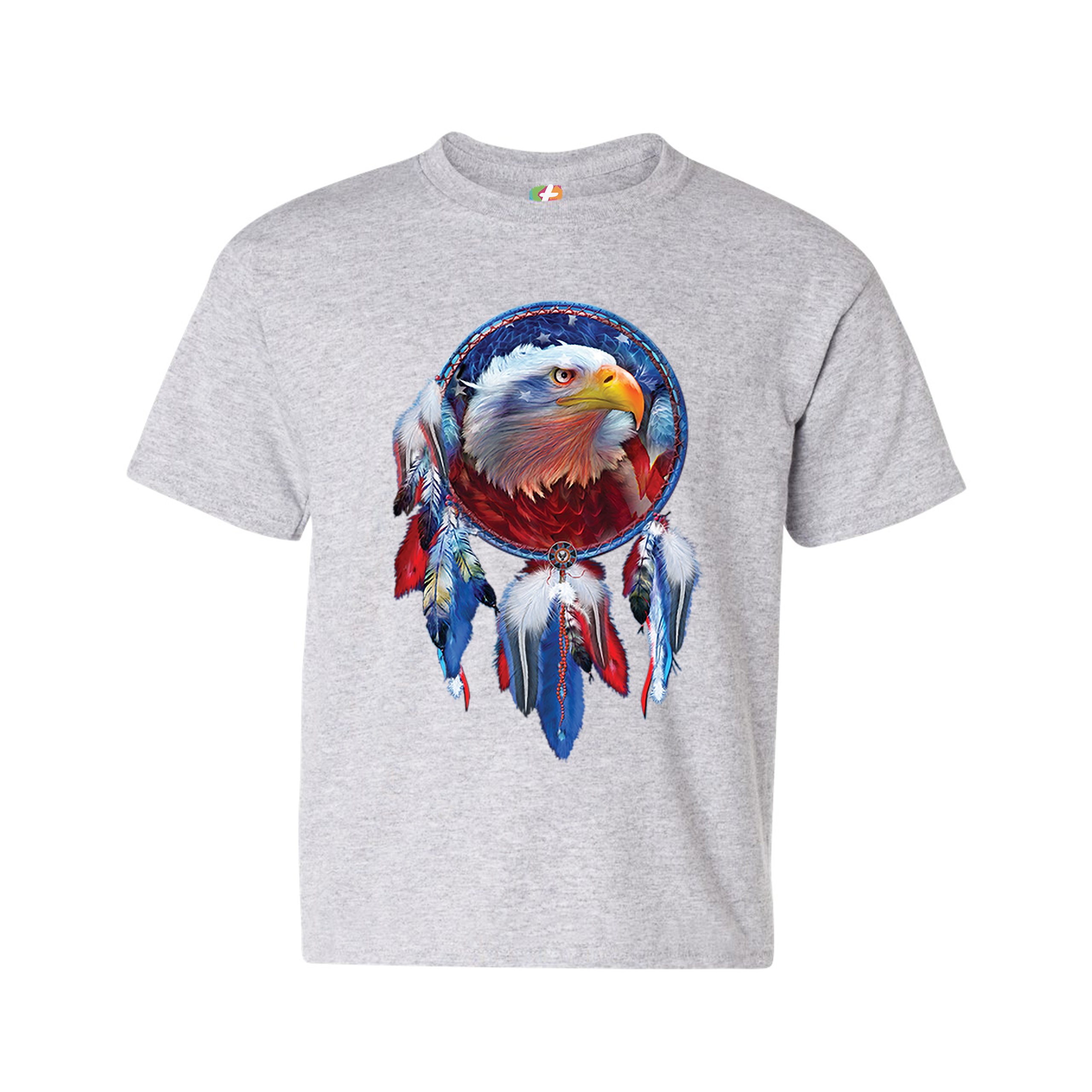 American Bald Eagle Dreamcatcher Youth T-shirt Native American Patriotic Kids - Picture 11 of 29