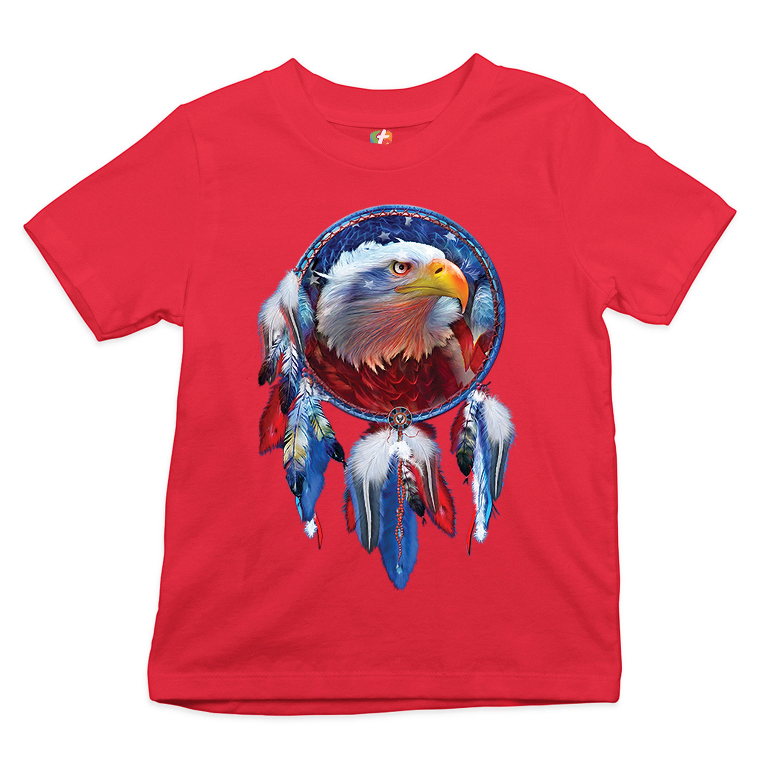 American Bald Eagle Dreamcatcher Youth T-shirt Native American Patriotic Kids - Picture 14 of 29