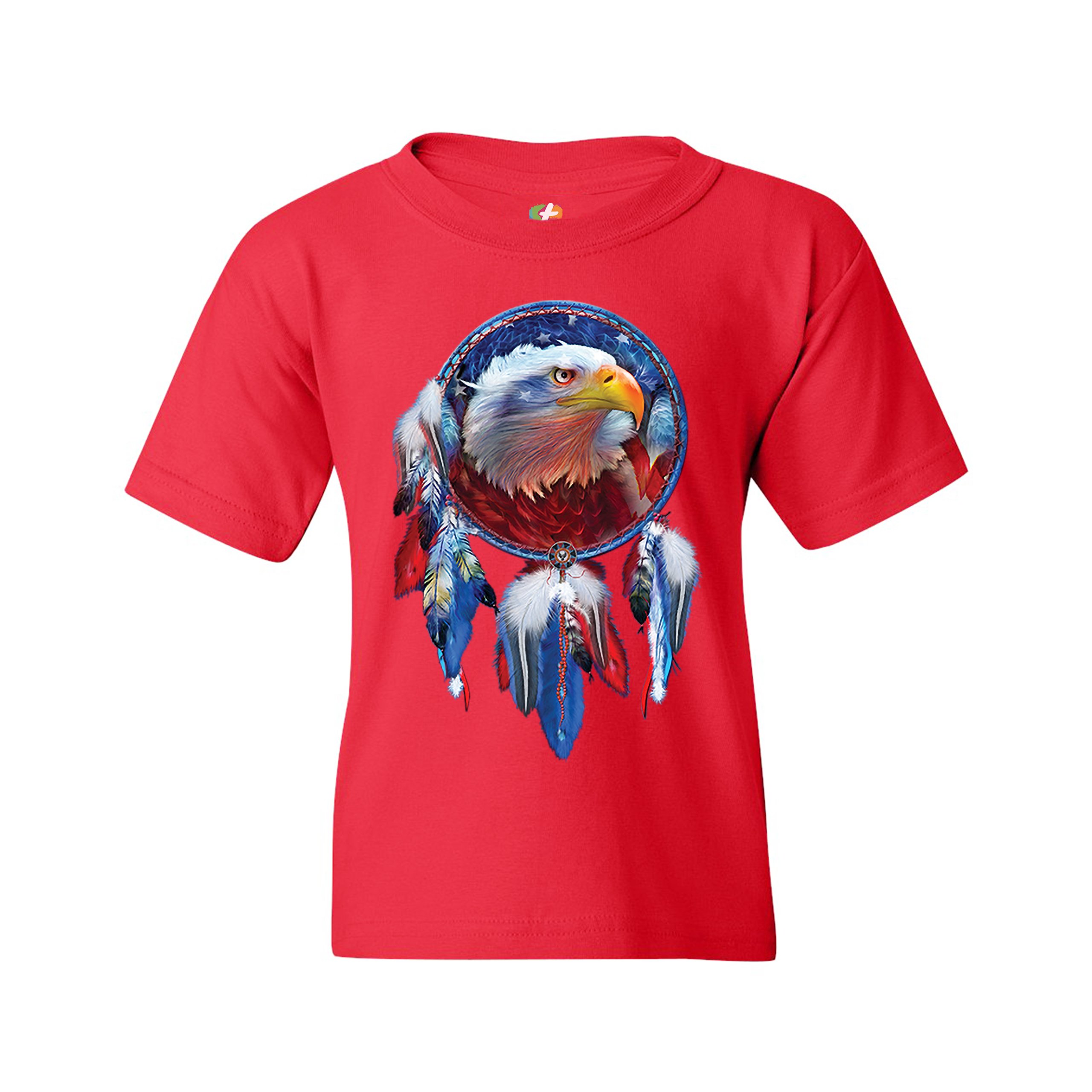 American Bald Eagle Dreamcatcher Youth T-shirt Native American Patriotic Kids - Picture 15 of 29