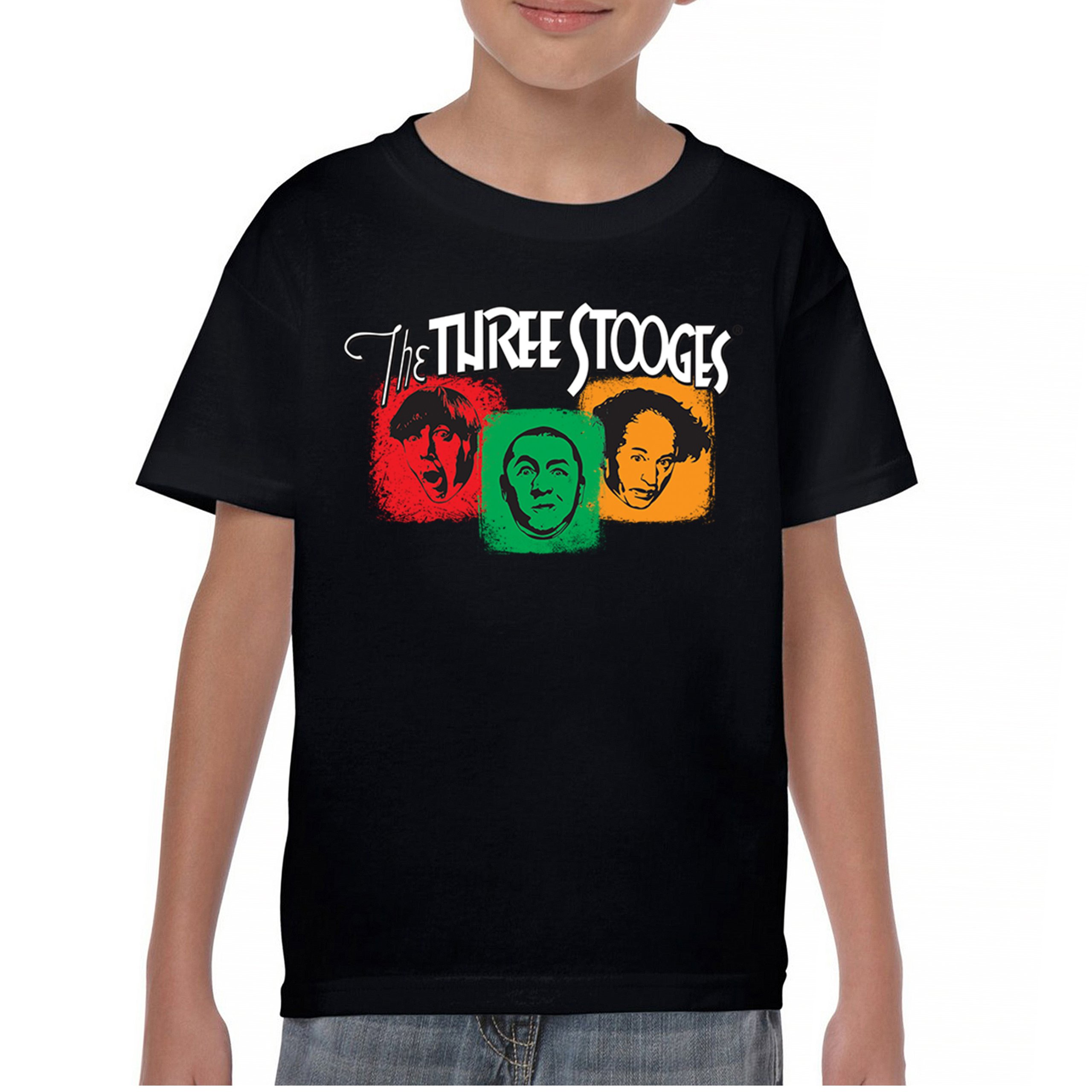 The Three Stooges Youth T-shirt 3 Classic Wise Guys Curly Moe Larry Shemp Kids - Picture 2 of 50