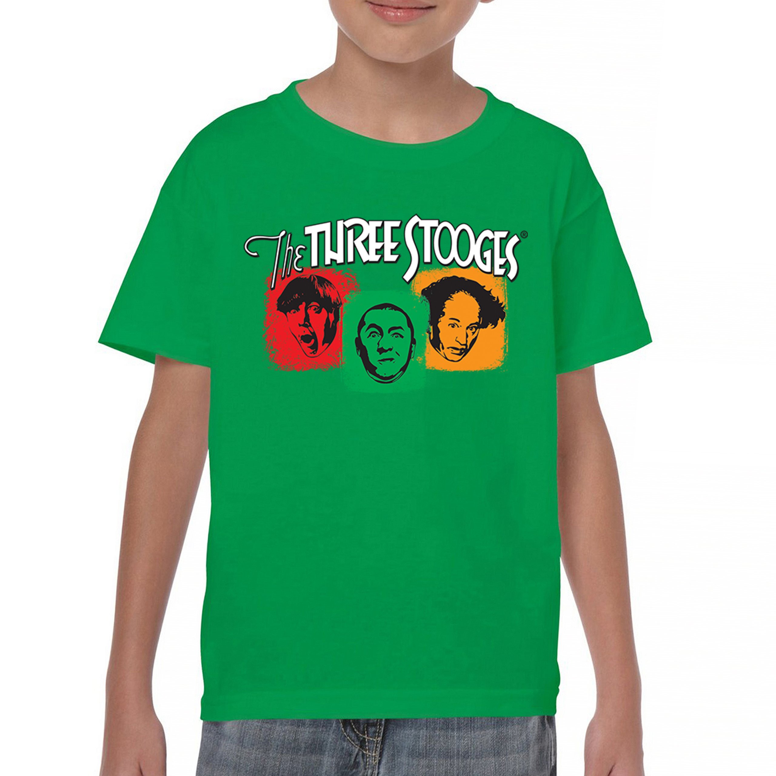 The Three Stooges Youth T-shirt 3 Classic Wise Guys Curly Moe Larry Shemp Kids - Picture 30 of 50