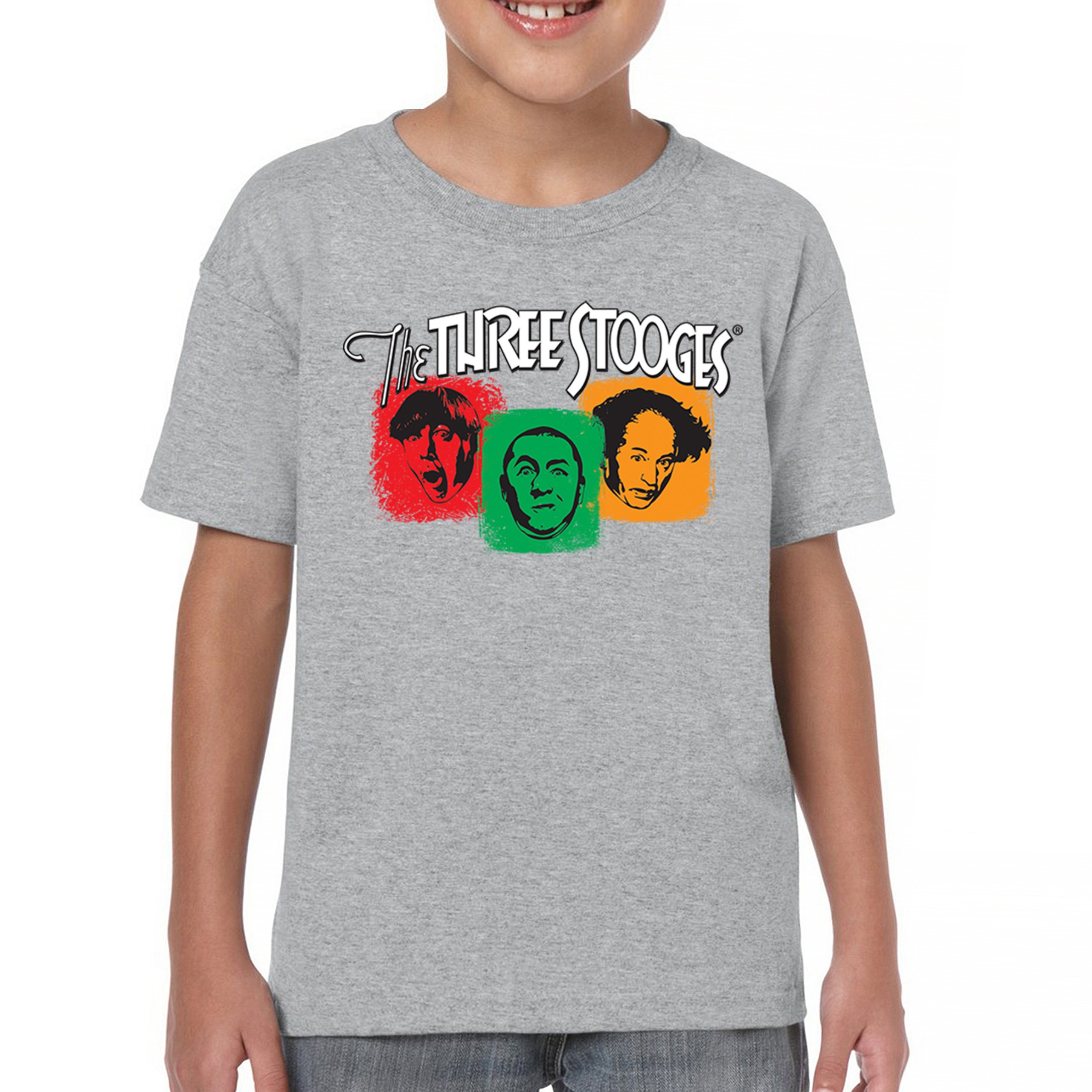 The Three Stooges Youth T-shirt 3 Classic Wise Guys Curly Moe Larry Shemp Kids - Picture 9 of 50