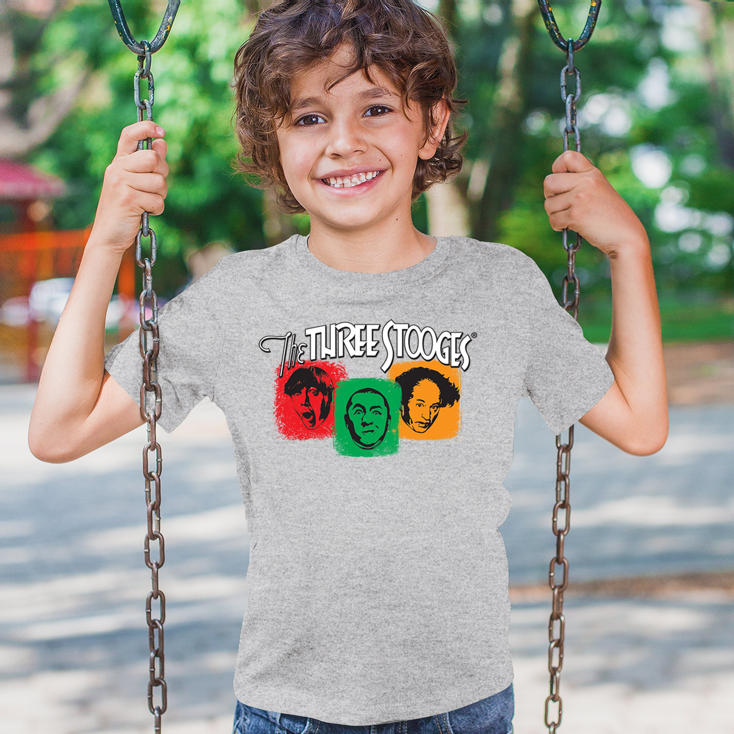 The Three Stooges Youth T-shirt 3 Classic Wise Guys Curly Moe Larry Shemp Kids - Picture 12 of 50