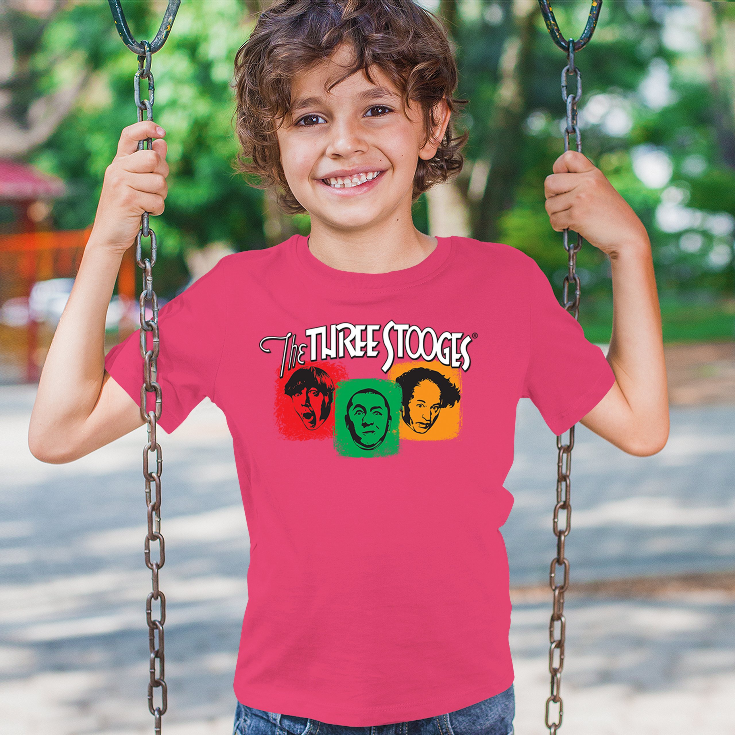 The Three Stooges Youth T-shirt 3 Classic Wise Guys Curly Moe Larry Shemp Kids - Picture 47 of 50
