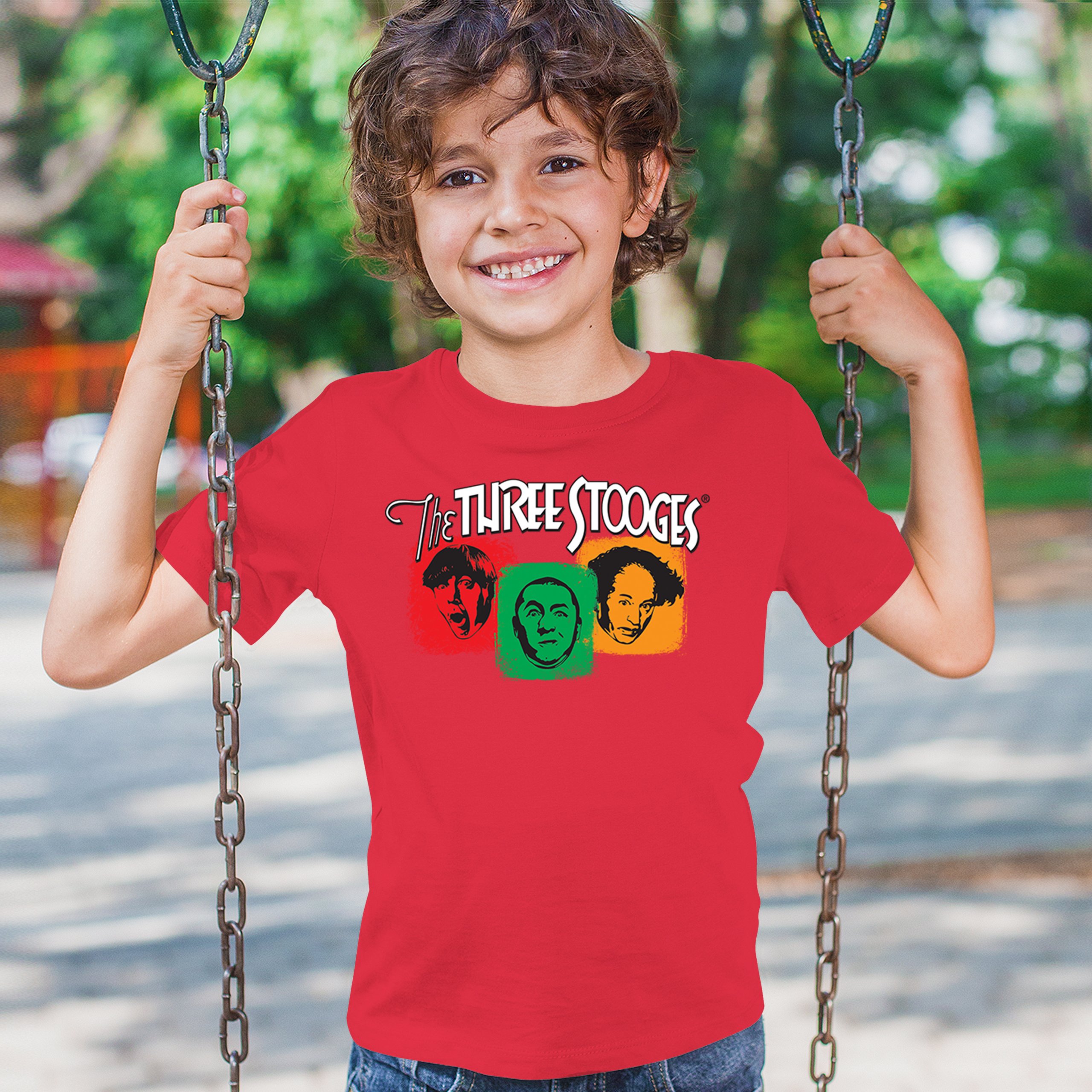 The Three Stooges Youth T-shirt 3 Classic Wise Guys Curly Moe Larry Shemp Kids - Picture 19 of 50