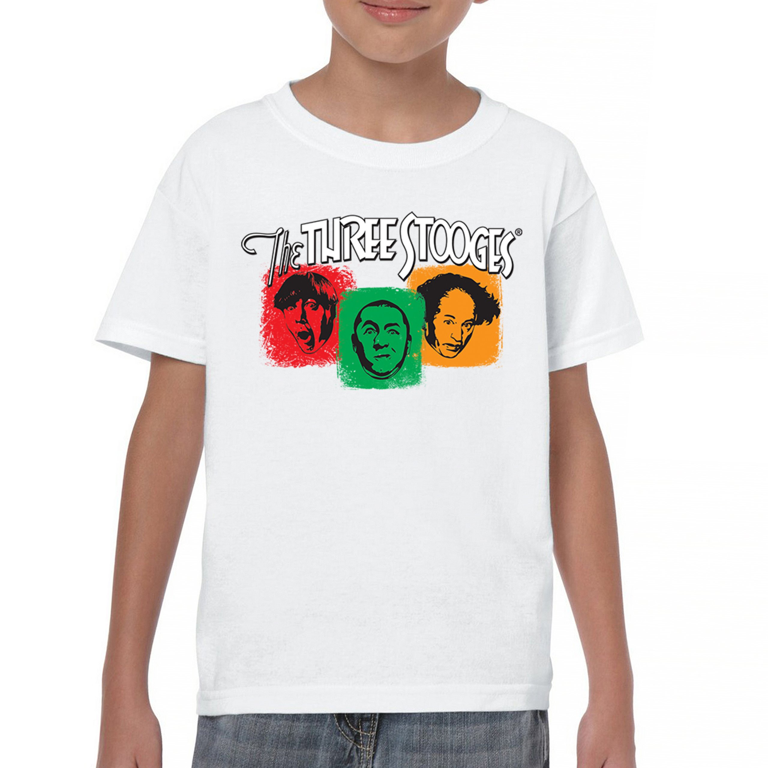 The Three Stooges Youth T-shirt 3 Classic Wise Guys Curly Moe Larry Shemp Kids - Picture 23 of 50