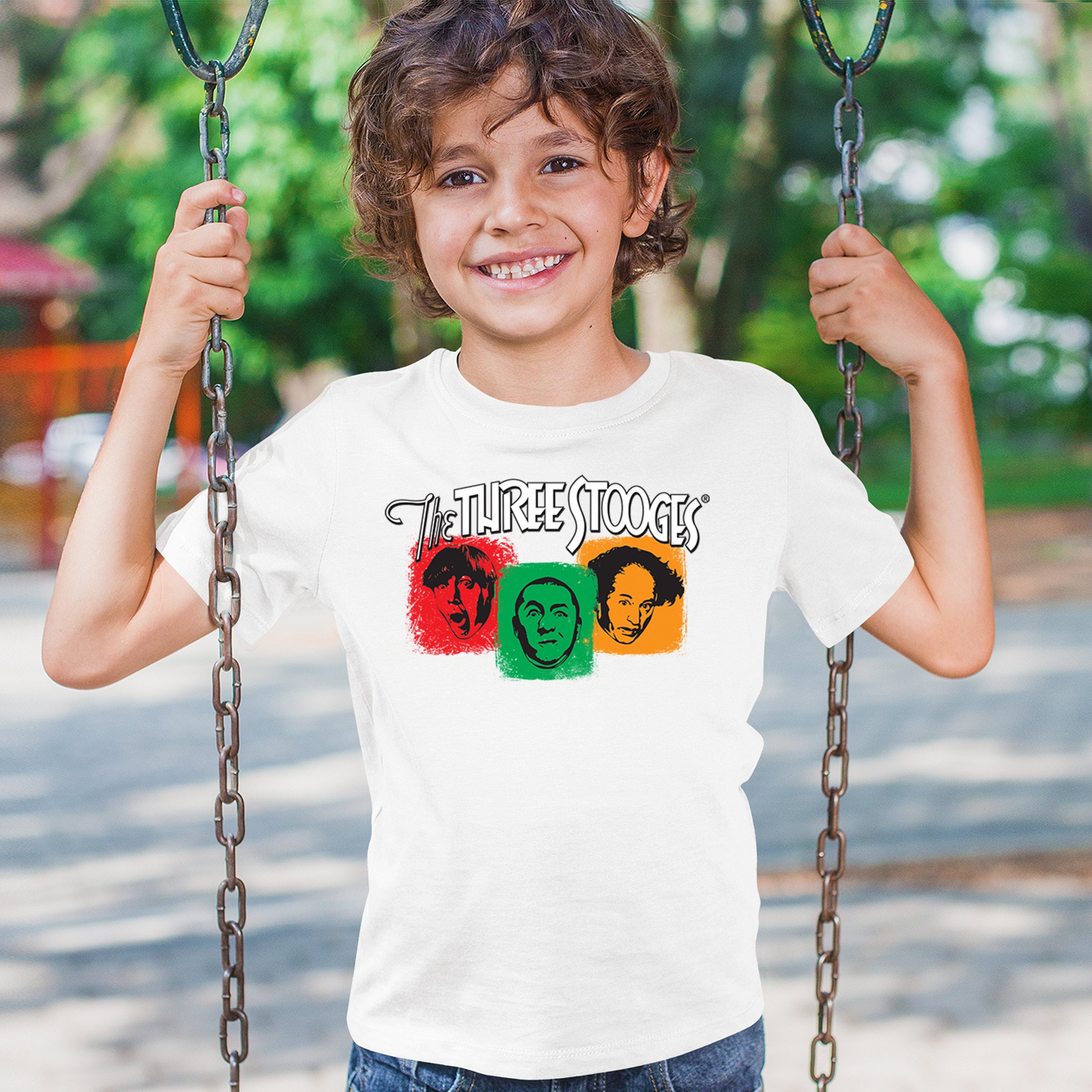 The Three Stooges Youth T-shirt 3 Classic Wise Guys Curly Moe Larry Shemp Kids - Picture 26 of 50