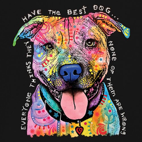 Dean Russo Colorful Pit Bull Youth T-shirt Everyone Has Best Dogs Kids - Picture 4 of 50