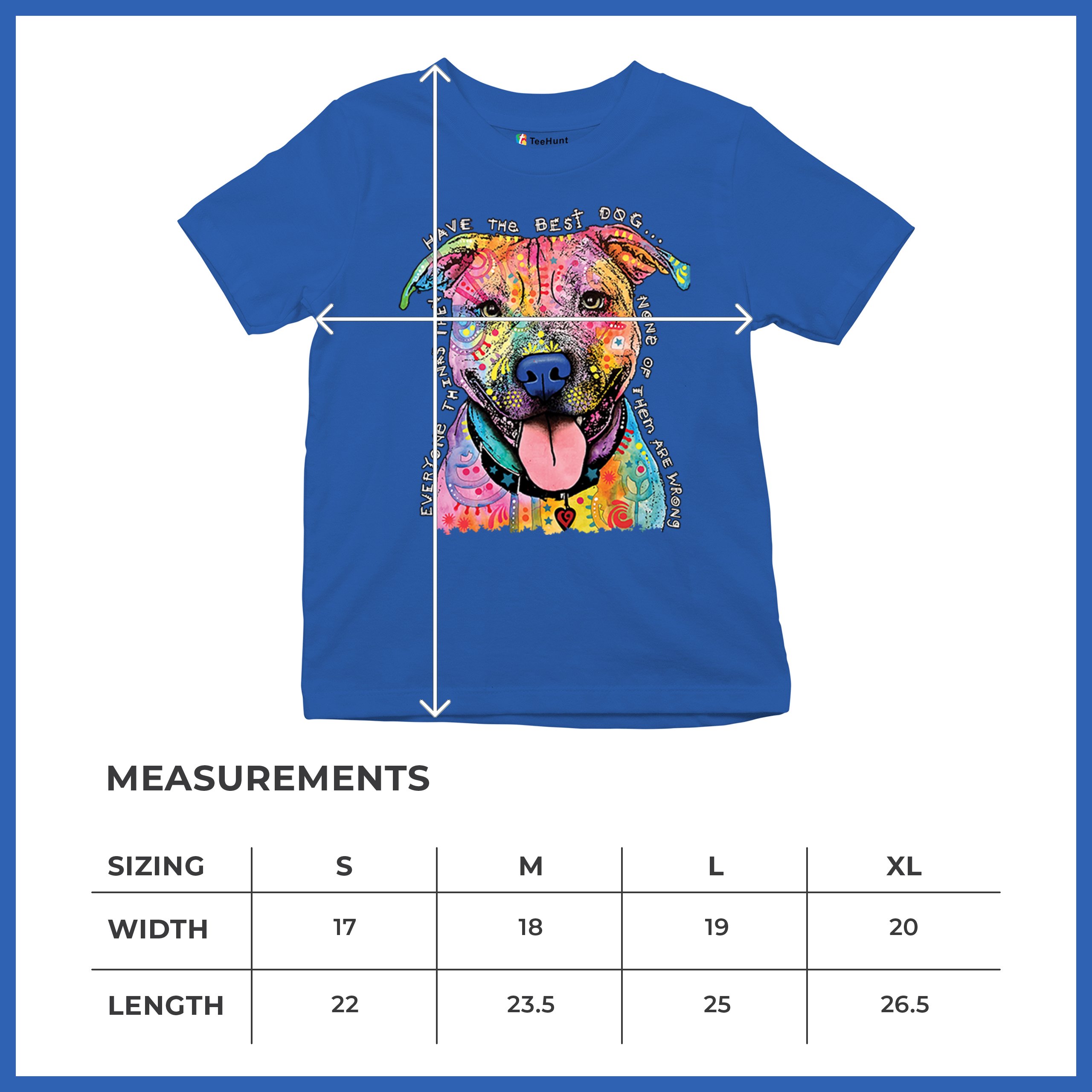 Dean Russo Colorful Pit Bull Youth T-shirt Everyone Has Best Dogs Kids - Picture 43 of 50