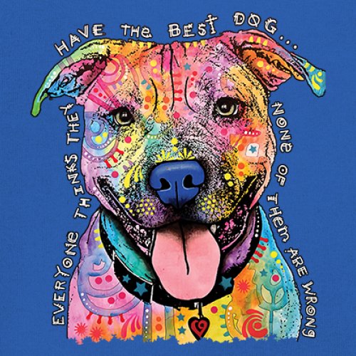 Dean Russo Colorful Pit Bull Youth T-shirt Everyone Has Best Dogs Kids - Picture 39 of 50
