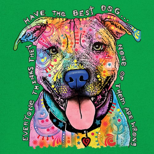 Dean Russo Colorful Pit Bull Youth T-shirt Everyone Has Best Dogs Kids - Picture 32 of 50