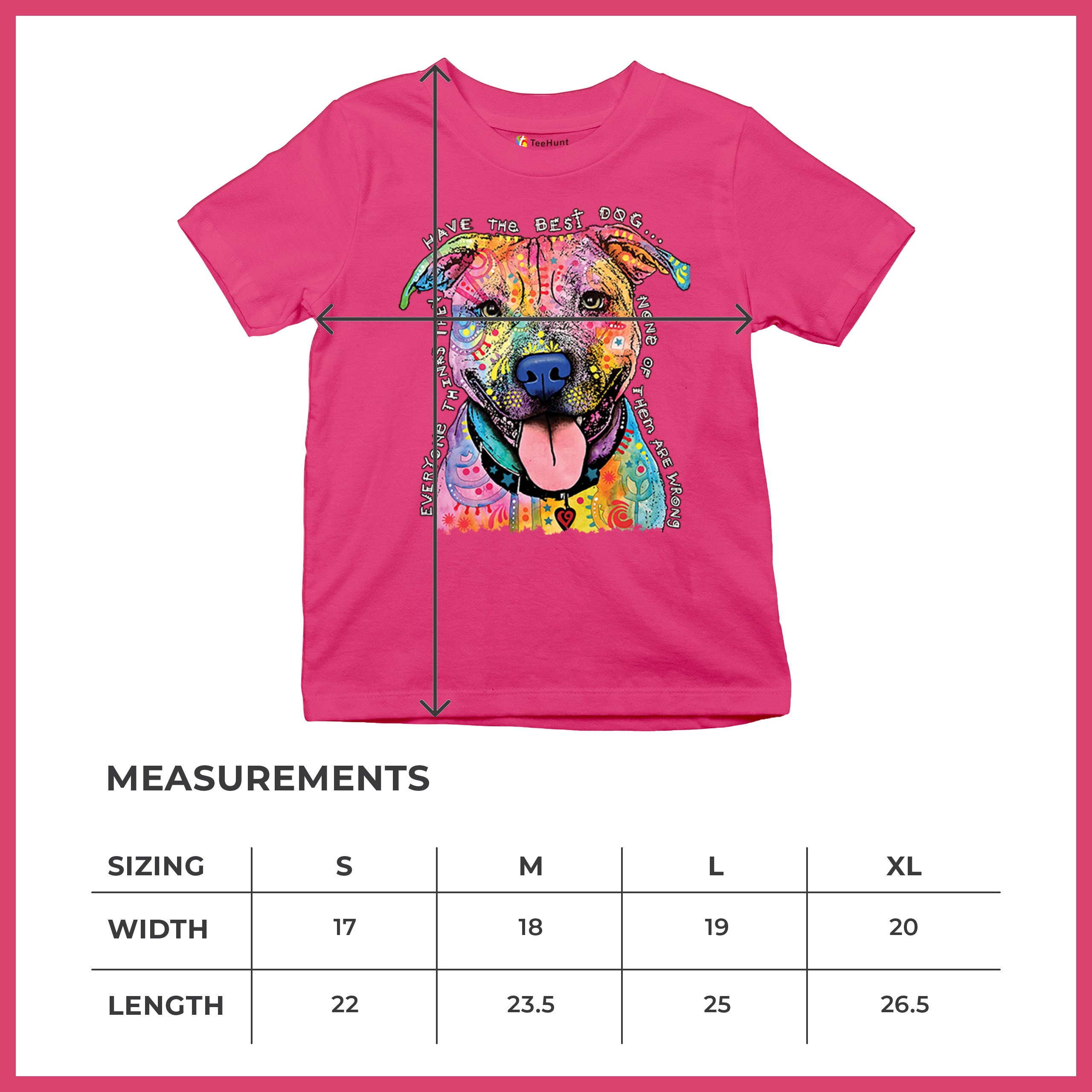 Dean Russo Colorful Pit Bull Youth T-shirt Everyone Has Best Dogs Kids - Picture 50 of 50