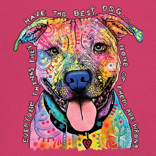 Dean Russo Colorful Pit Bull Youth T-shirt Everyone Has Best Dogs Kids - Picture 46 of 50