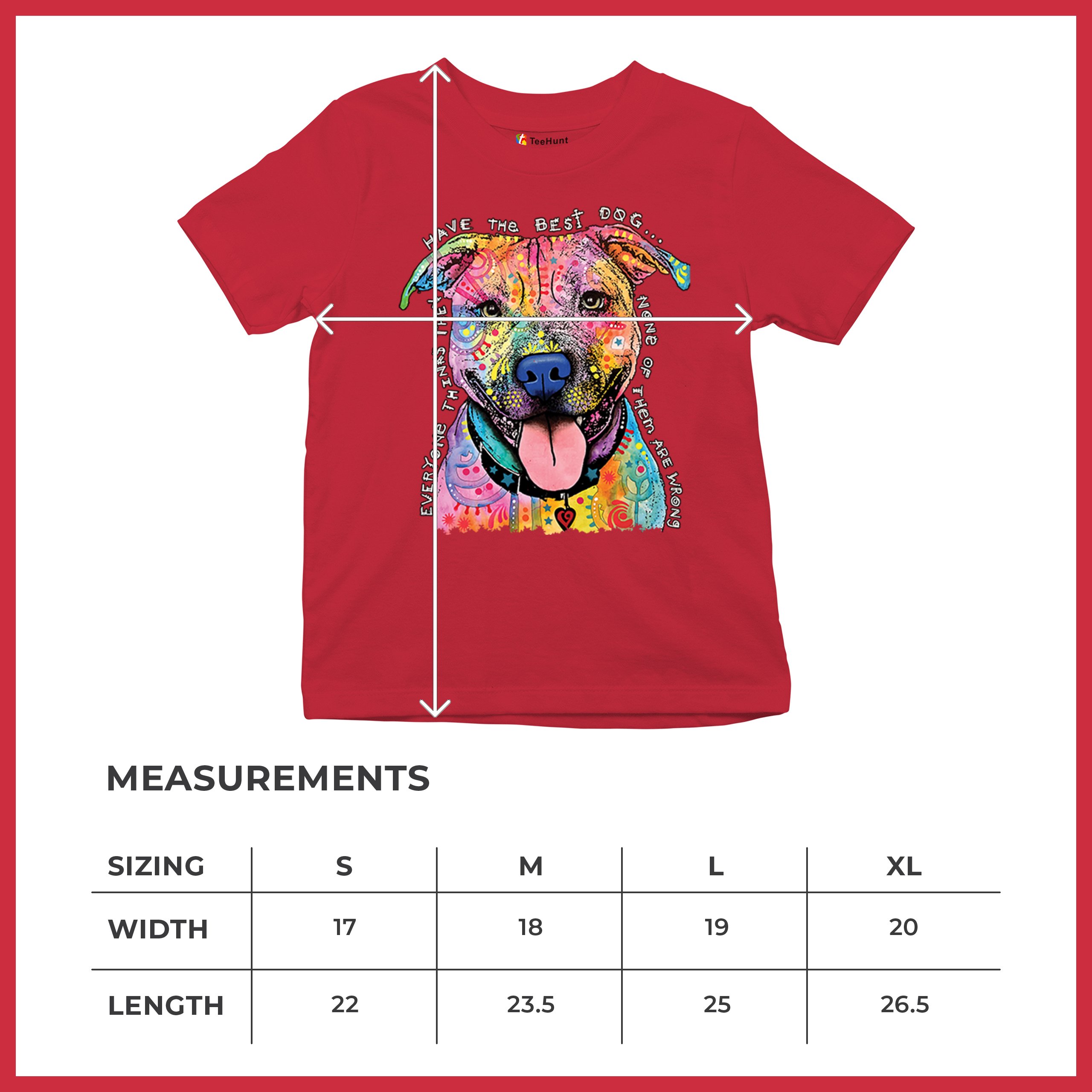 Dean Russo Colorful Pit Bull Youth T-shirt Everyone Has Best Dogs Kids - Picture 22 of 50