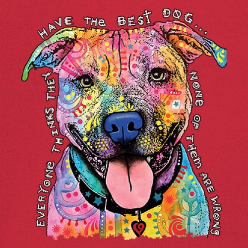 Dean Russo Colorful Pit Bull Youth T-shirt Everyone Has Best Dogs Kids - Picture 18 of 50