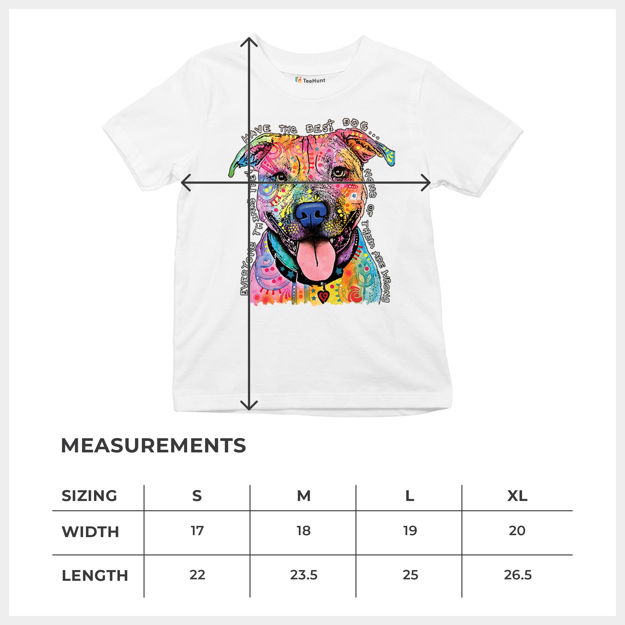 Dean Russo Colorful Pit Bull Youth T-shirt Everyone Has Best Dogs Kids - Picture 29 of 50