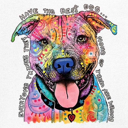 Dean Russo Colorful Pit Bull Youth T-shirt Everyone Has Best Dogs Kids - Picture 25 of 50