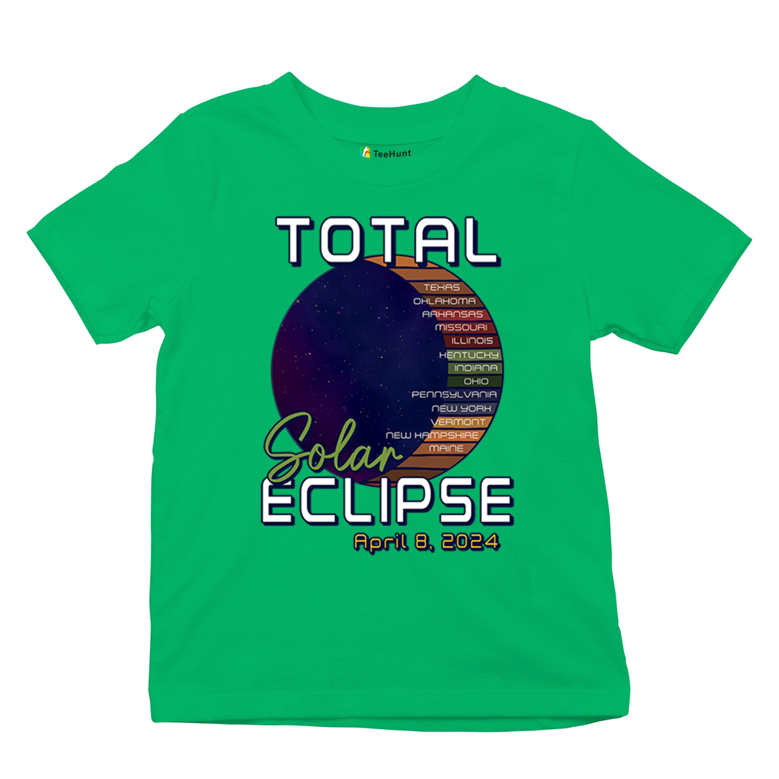 Total Solar Eclipse Path Youth T-shirt April 8 2024 Watch Party Sun Moon Kids - Picture 34 of 50