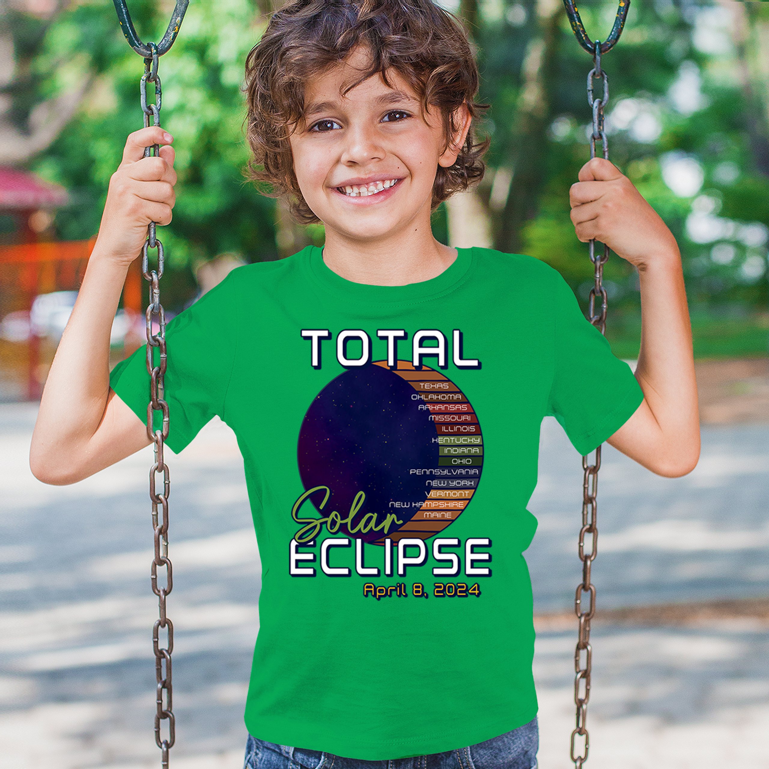 Total Solar Eclipse Path Youth T-shirt April 8 2024 Watch Party Sun Moon Kids - Picture 33 of 50