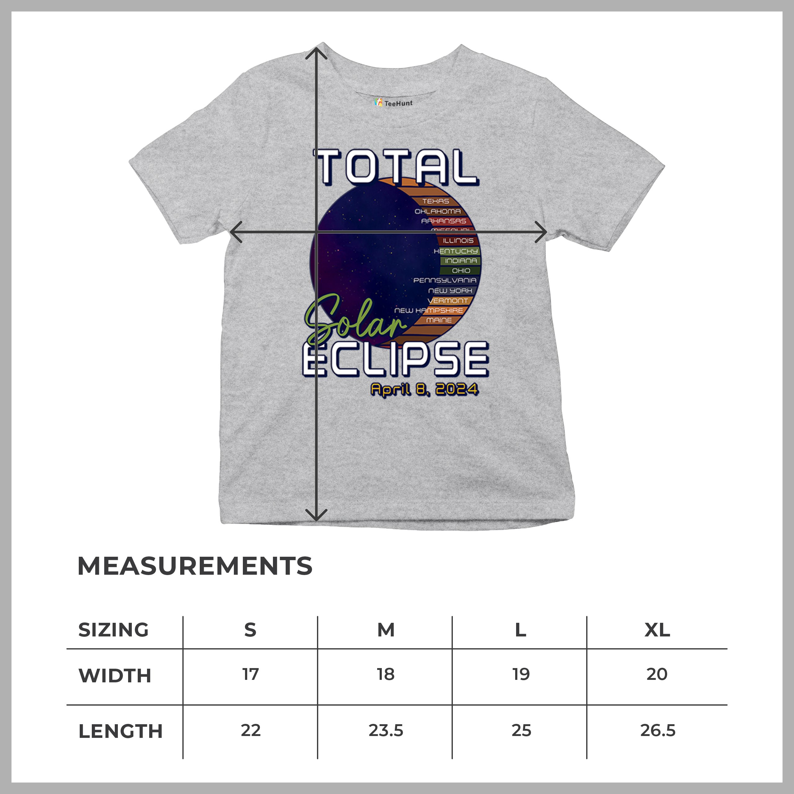 Total Solar Eclipse Path Youth T-shirt April 8 2024 Watch Party Sun Moon Kids - Picture 15 of 50