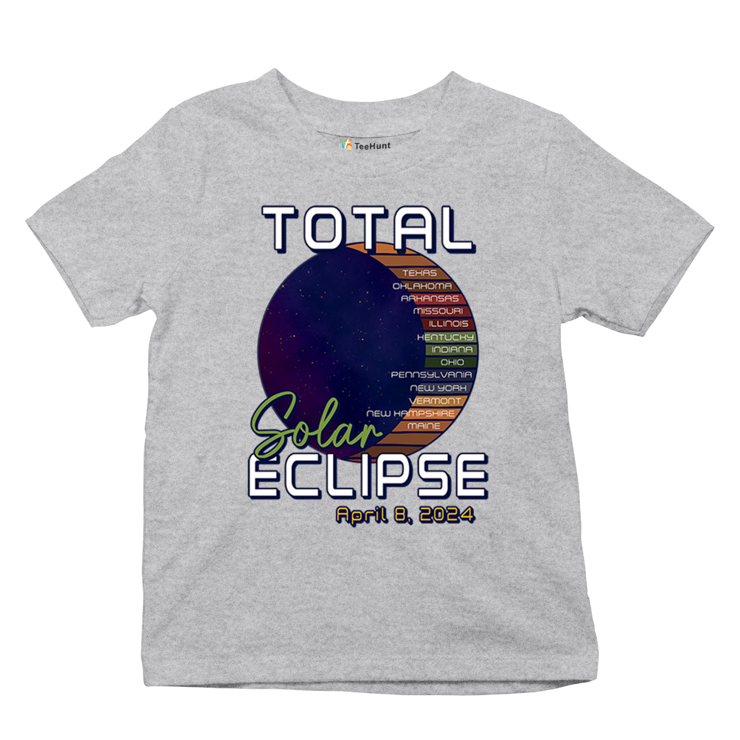 Total Solar Eclipse Path Youth T-shirt April 8 2024 Watch Party Sun Moon Kids - Picture 13 of 50
