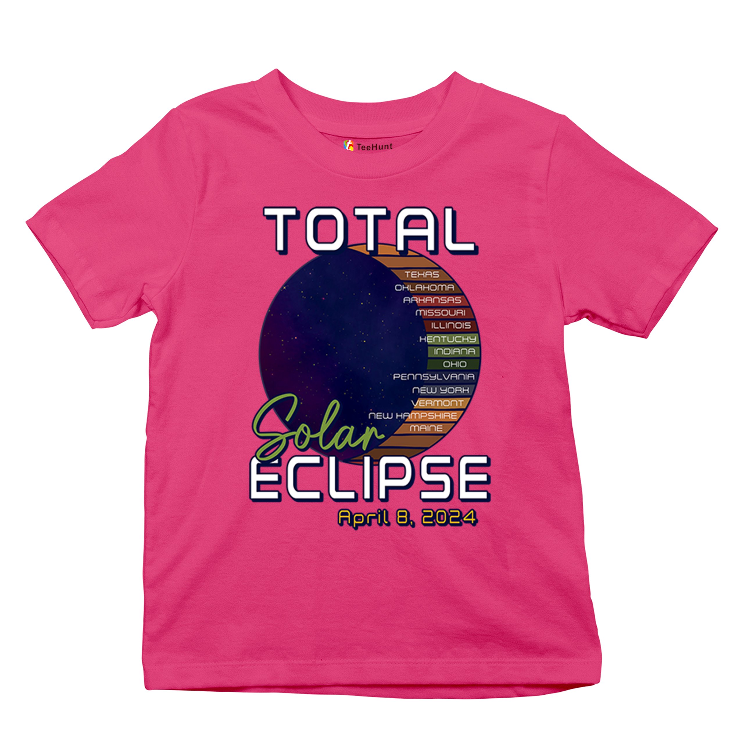 Total Solar Eclipse Path Youth T-shirt April 8 2024 Watch Party Sun Moon Kids - Picture 48 of 50