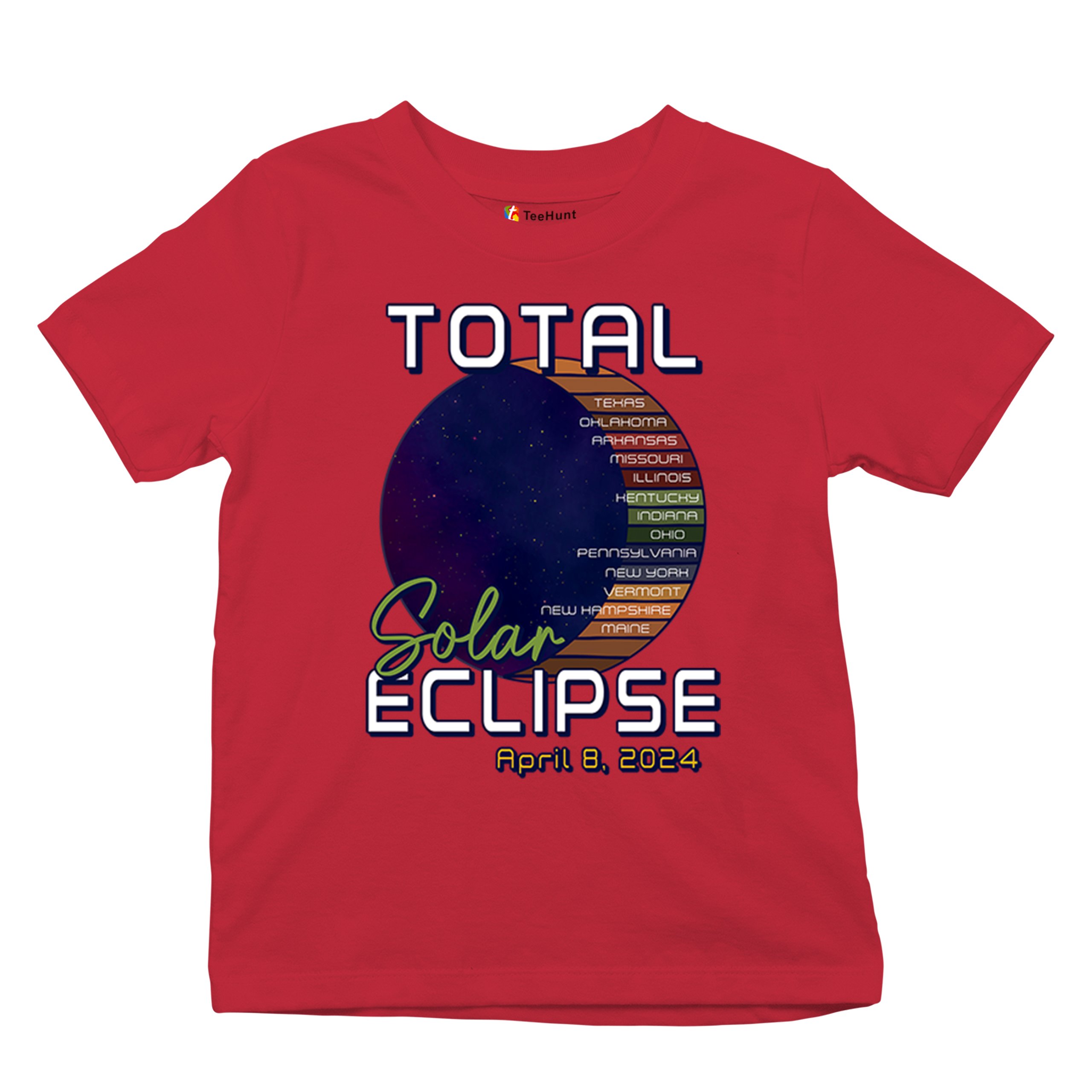 Total Solar Eclipse Path Youth T-shirt April 8 2024 Watch Party Sun Moon Kids - Picture 20 of 50