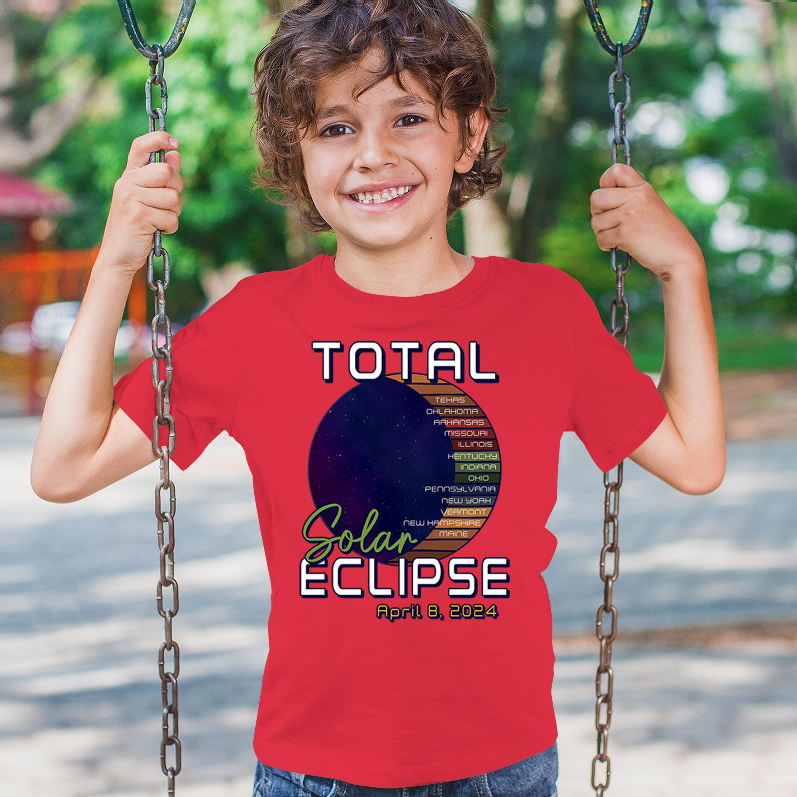 Total Solar Eclipse Path Youth T-shirt April 8 2024 Watch Party Sun Moon Kids - Picture 19 of 50