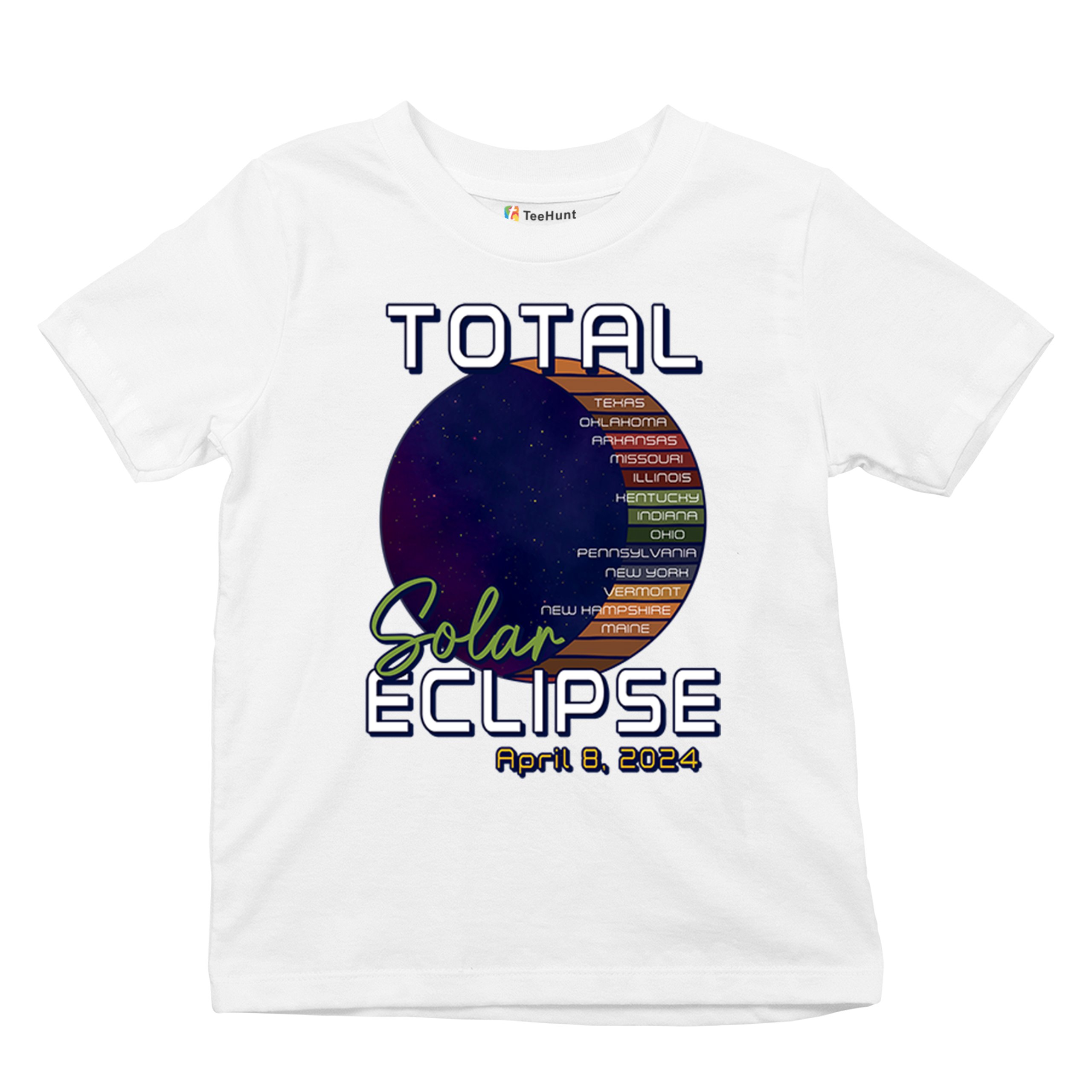 Total Solar Eclipse Path Youth T-shirt April 8 2024 Watch Party Sun Moon Kids - Picture 27 of 50