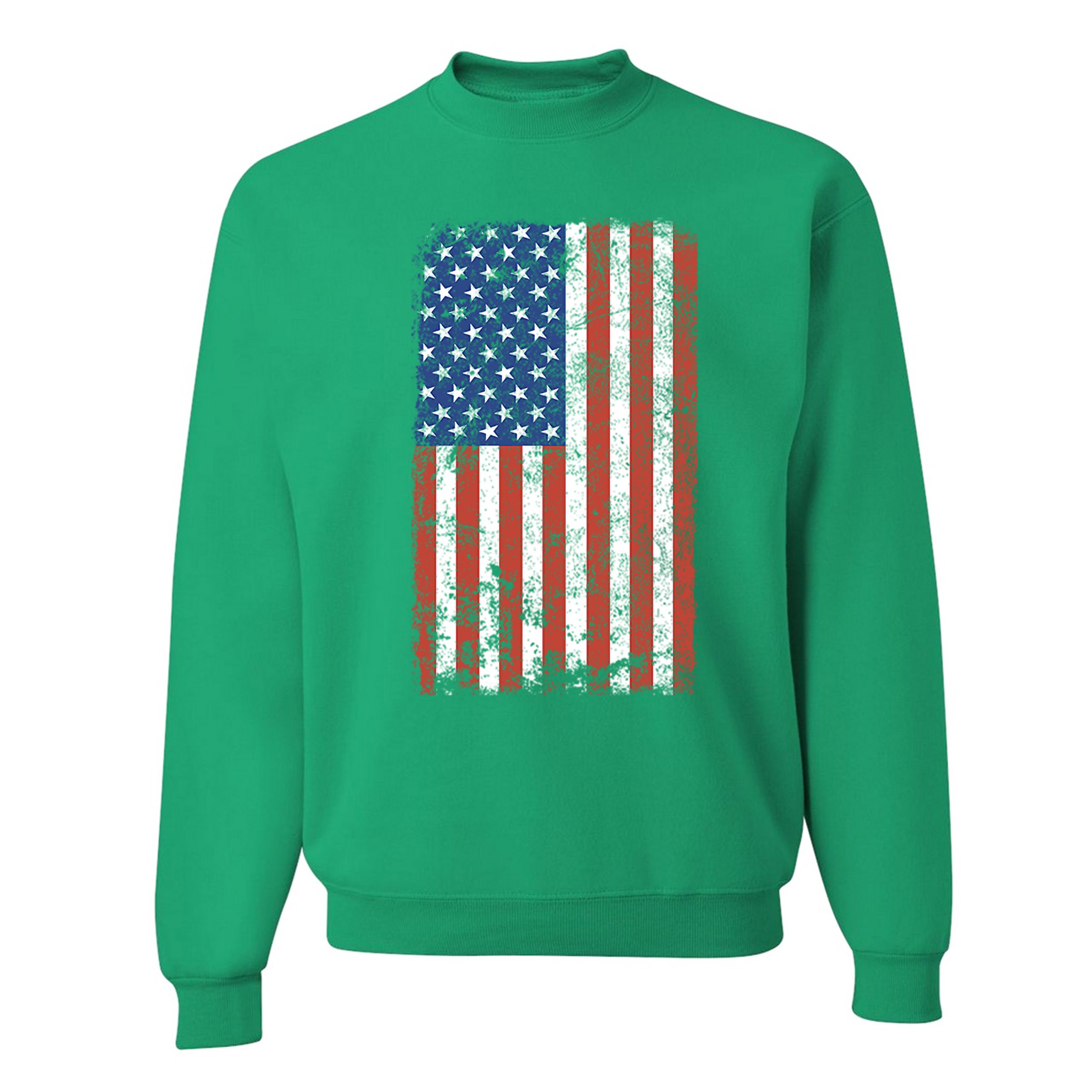 Distressed Grunge American Flag Sweatshirt Vintage 4th of July USA Crewneck - Picture 23 of 26