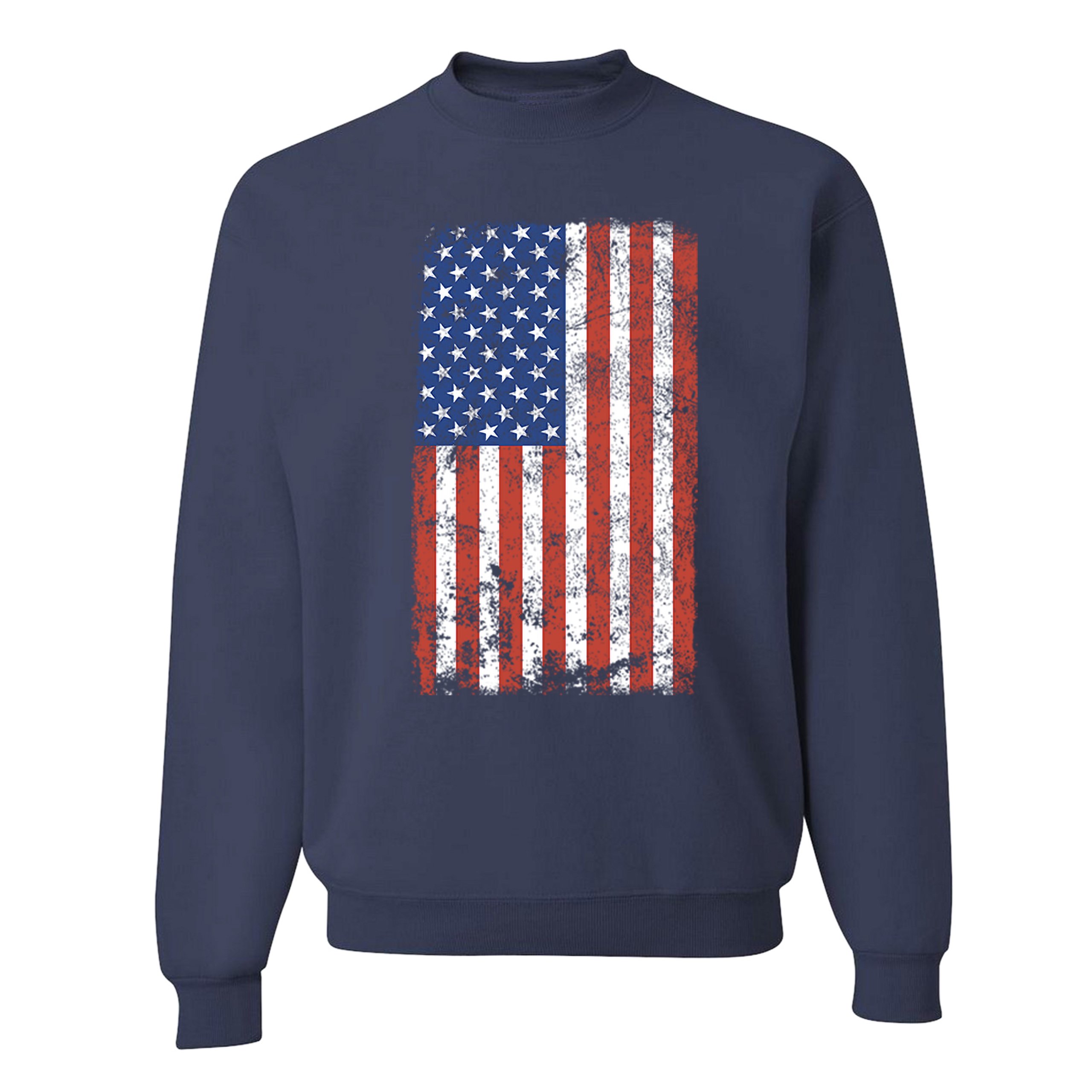 Distressed Grunge American Flag Sweatshirt Vintage 4th of July USA Crewneck - Picture 18 of 26