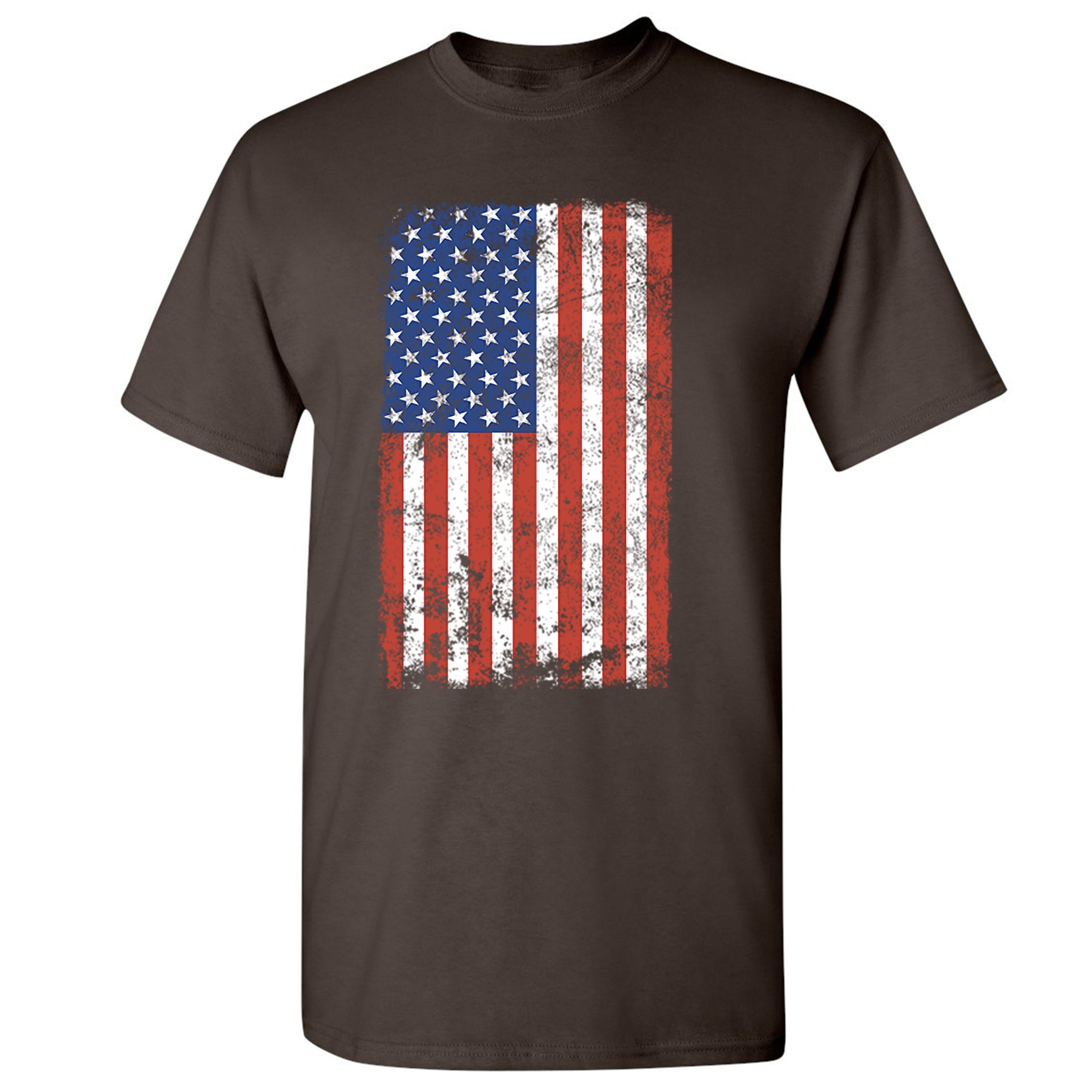 Distressed Grunge American Flag T-shirt Vintage 4th of July USA Men's Tee - Picture 35 of 53