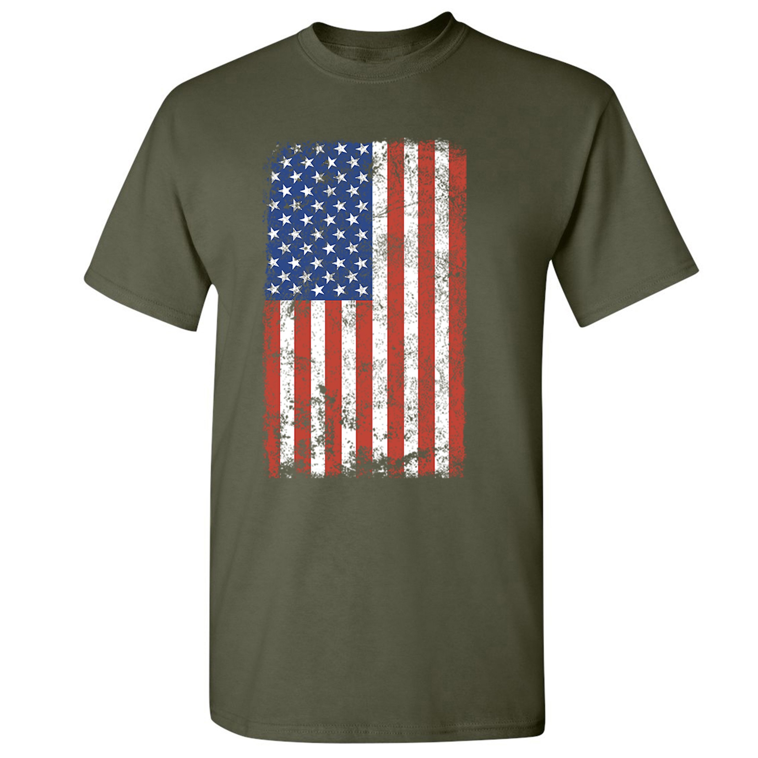 Distressed Grunge American Flag T-shirt Vintage 4th of July USA Men's Tee - Picture 47 of 53