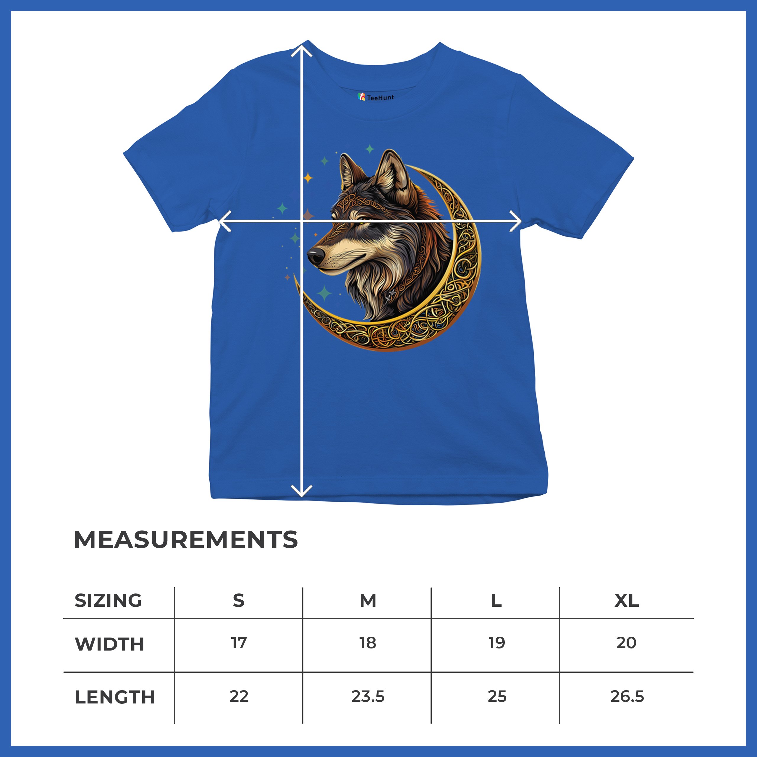 Celtic Moon Wolf Youth T-shirt Mystical Forest Guardian Spiritual Nature Kids - Picture 43 of 50