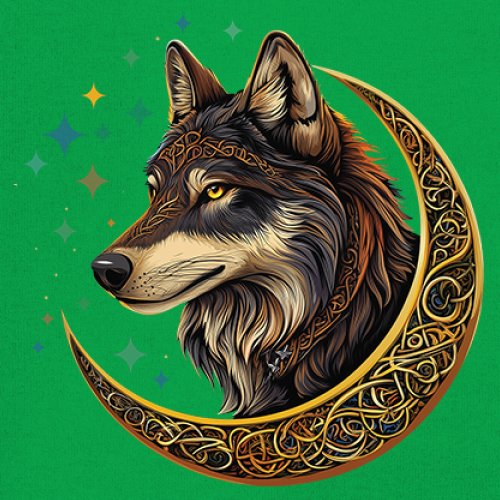 Celtic Moon Wolf Youth T-shirt Mystical Forest Guardian Spiritual Nature Kids - Picture 32 of 50