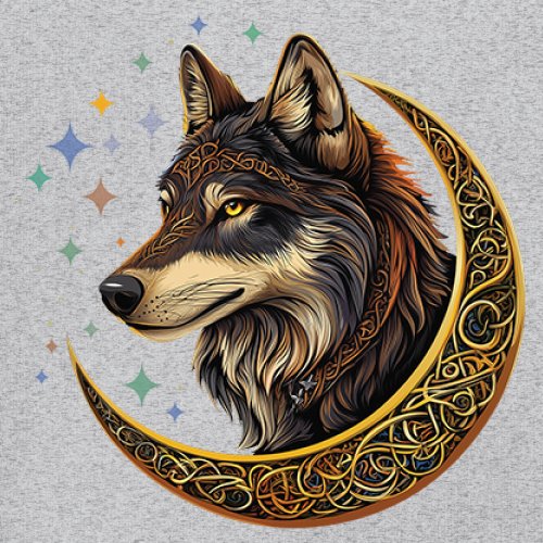 Celtic Moon Wolf Youth T-shirt Mystical Forest Guardian Spiritual Nature Kids - Picture 11 of 50