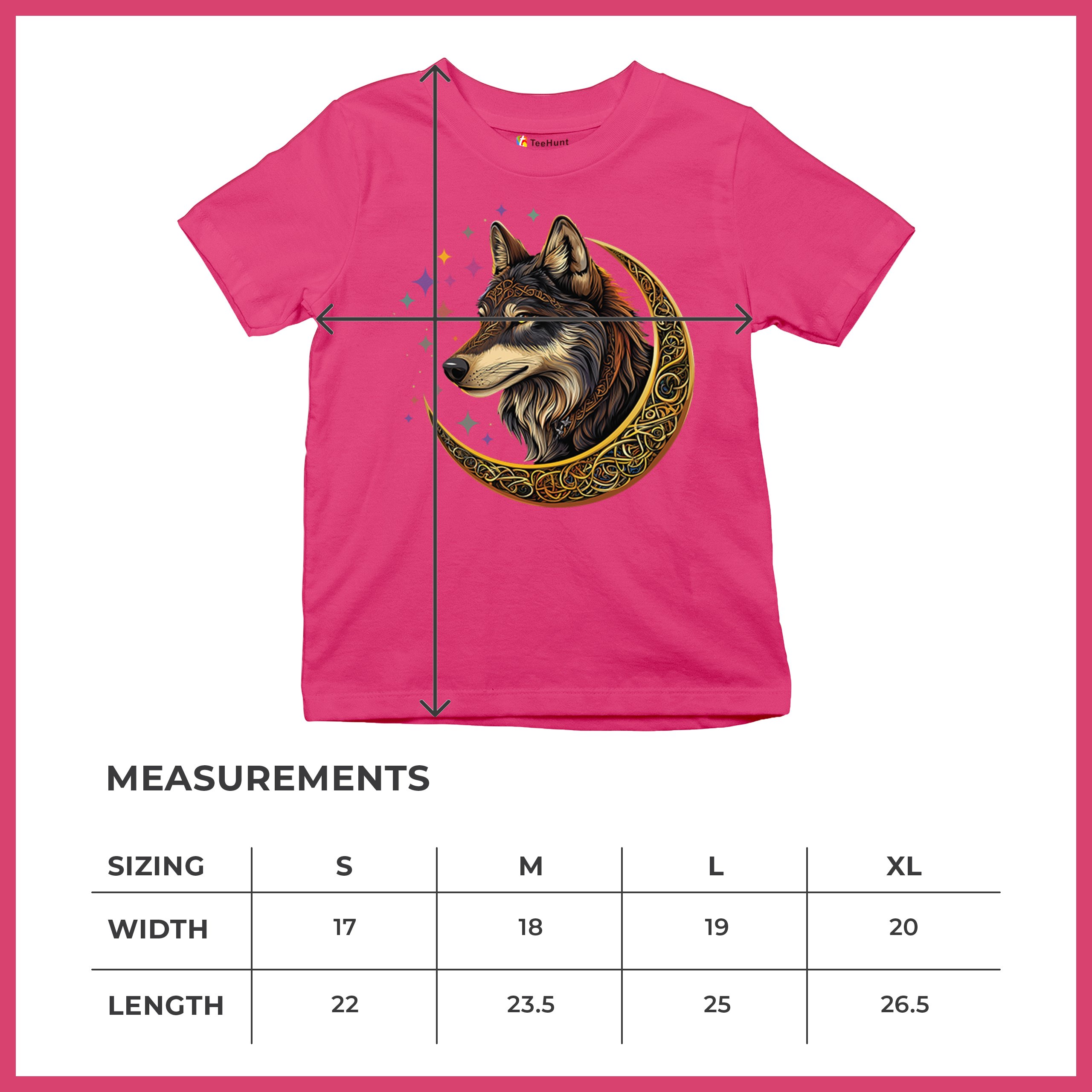 Celtic Moon Wolf Youth T-shirt Mystical Forest Guardian Spiritual Nature Kids - Picture 50 of 50