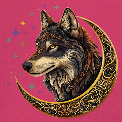 Celtic Moon Wolf Youth T-shirt Mystical Forest Guardian Spiritual Nature Kids - Picture 46 of 50