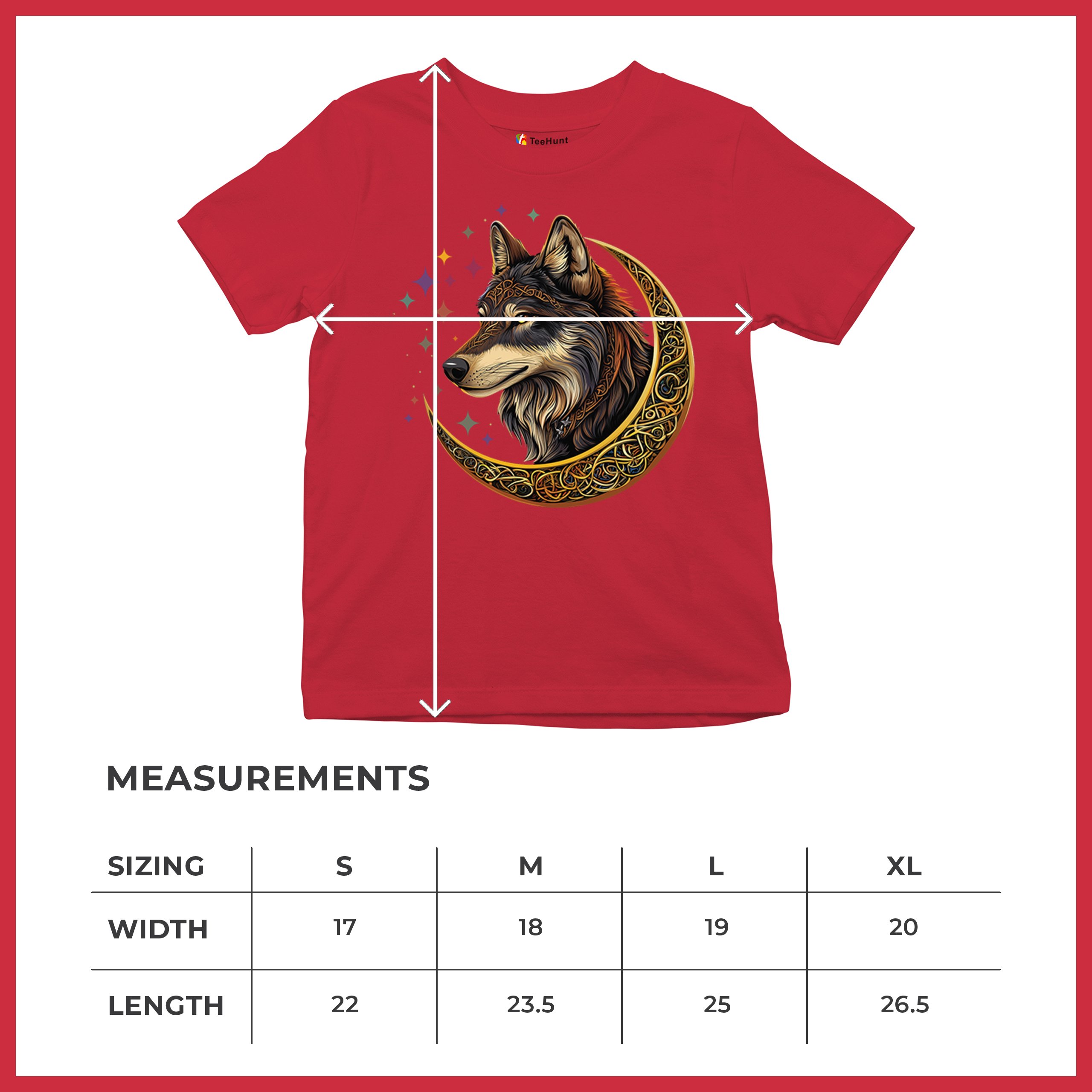 Celtic Moon Wolf Youth T-shirt Mystical Forest Guardian Spiritual Nature Kids - Picture 22 of 50