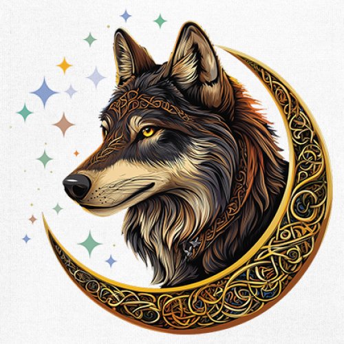 Celtic Moon Wolf Youth T-shirt Mystical Forest Guardian Spiritual Nature Kids - Picture 25 of 50