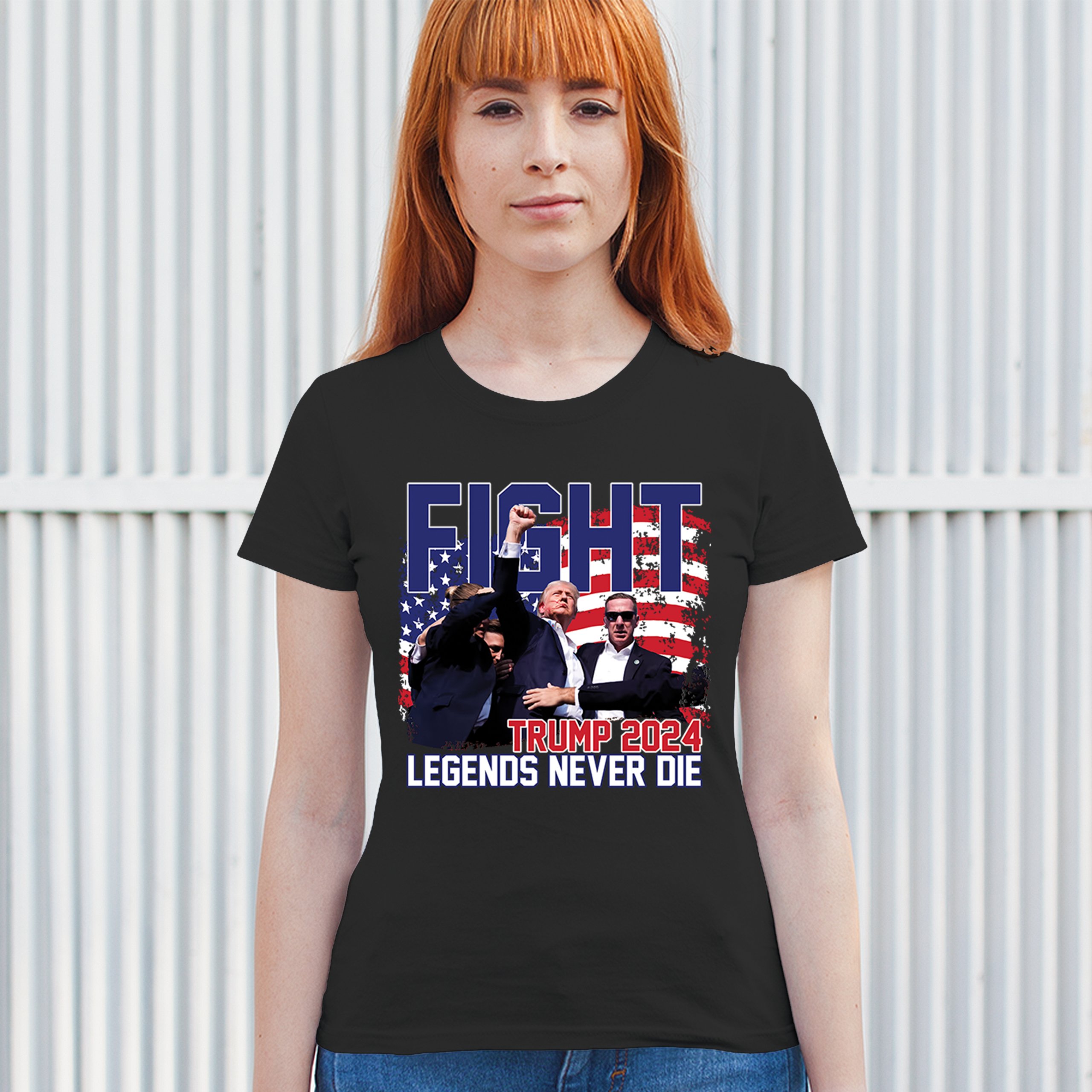 Trump 2024 Legends Never Die T-Shirt MAGA America First President Women's Tee - Picture 5 of 50