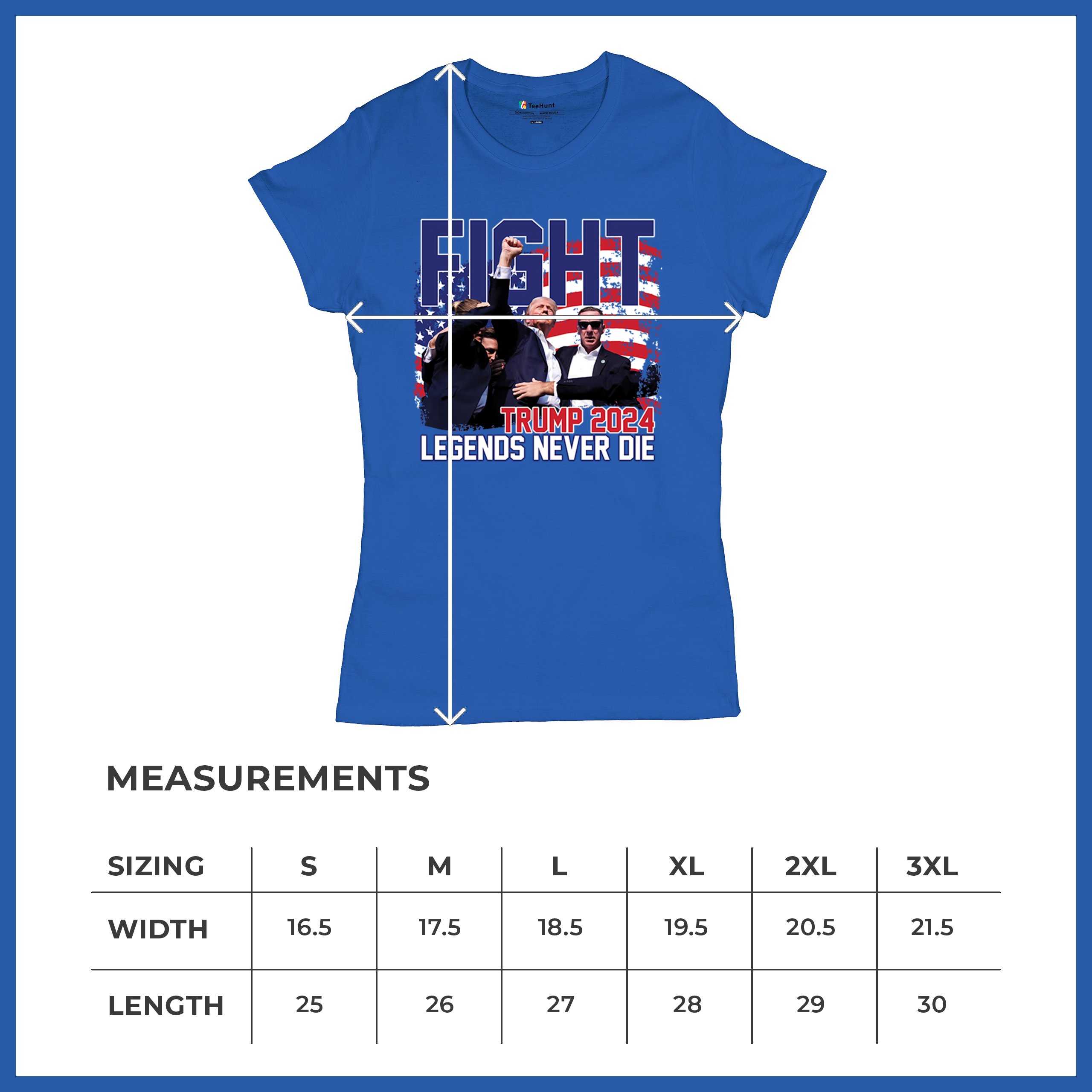 Trump 2024 Legends Never Die T-Shirt MAGA America First President Women's Tee - Picture 36 of 50